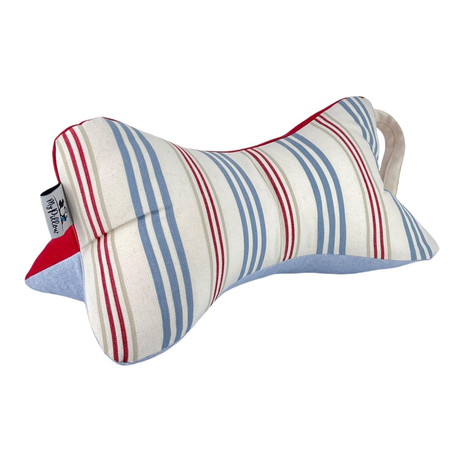 My Pillow Lineas Celeste rojo -1