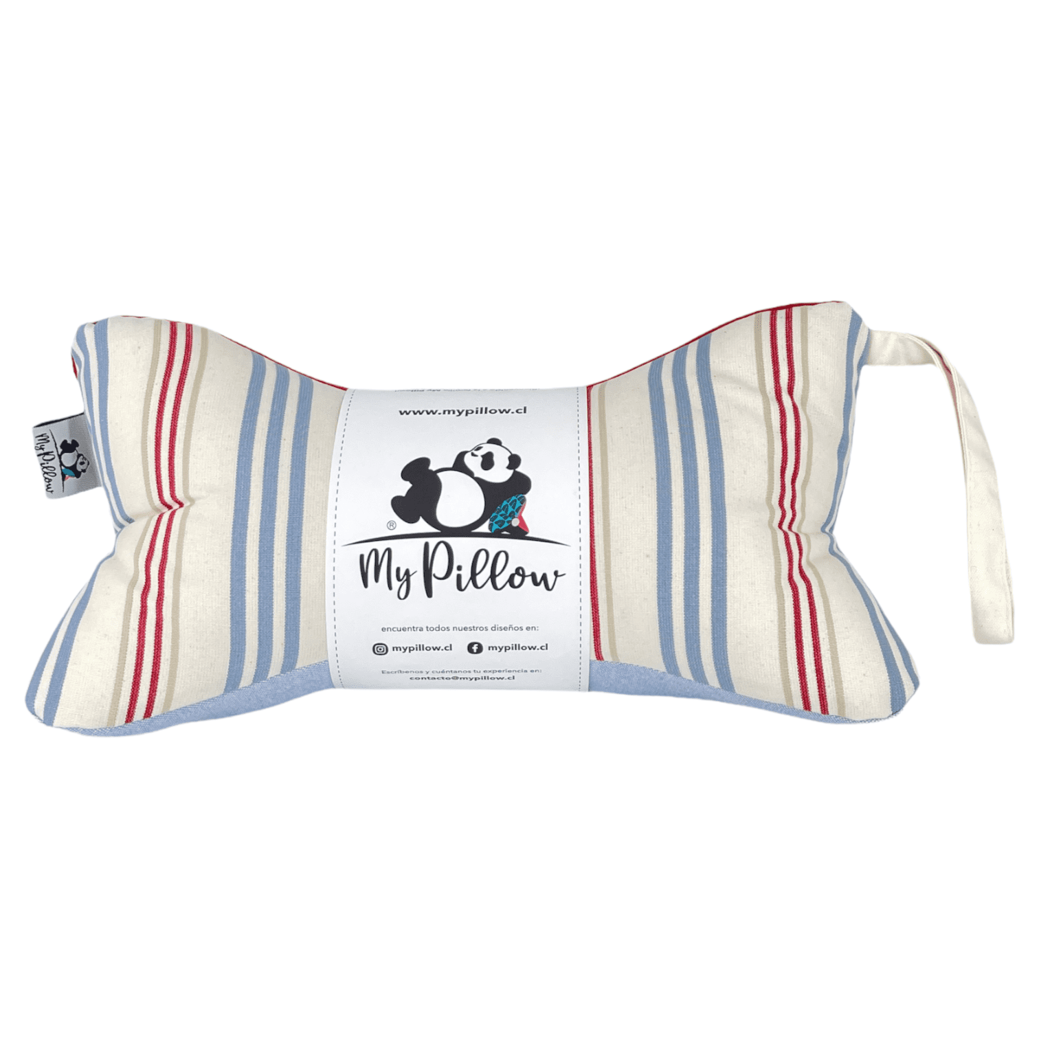 My Pillow Lineas Celeste rojo -0