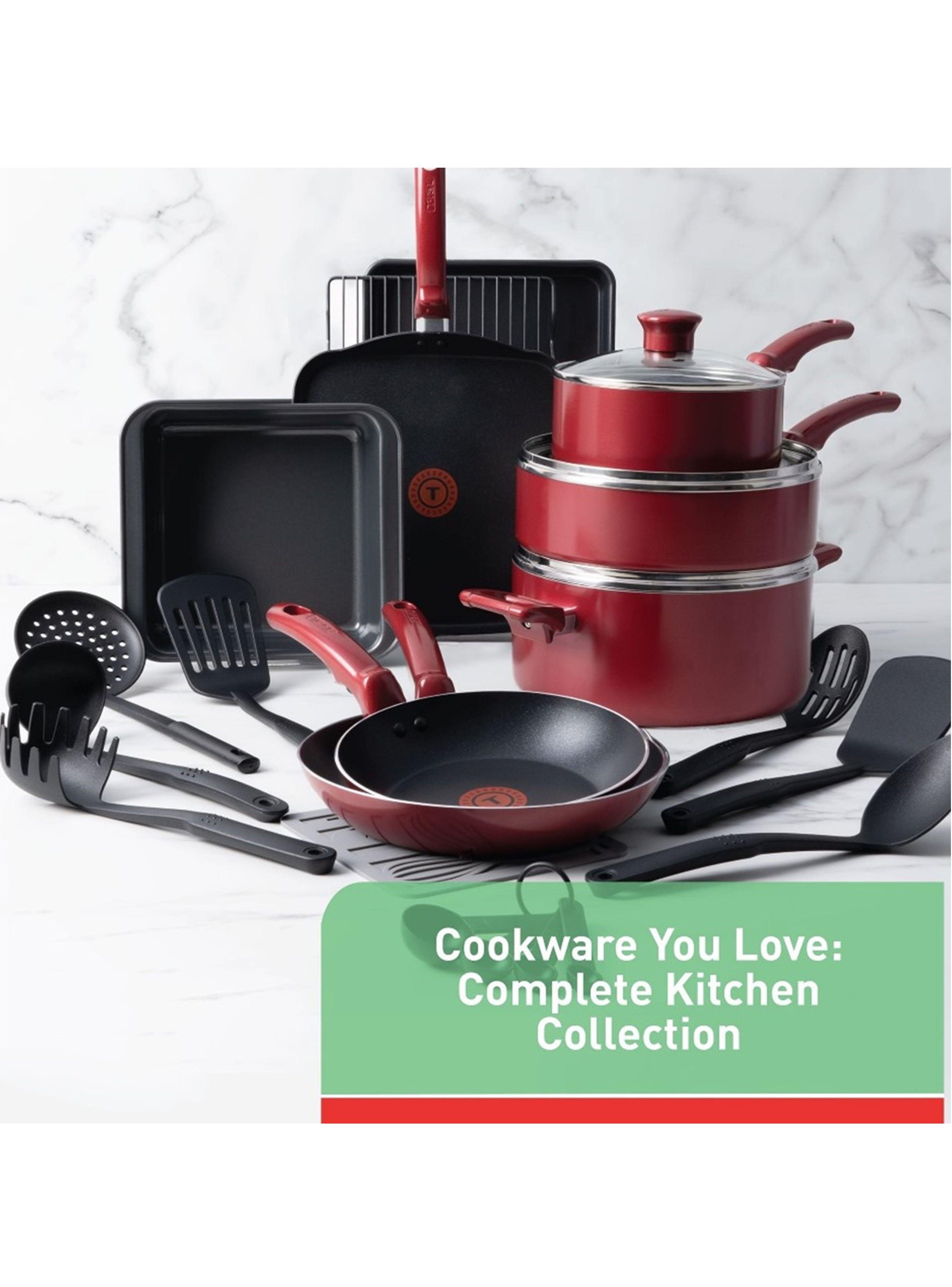 Set De Ollas TFAL 21 Piezas Antiadherente Cuerpo de Aluminio Rojo-2