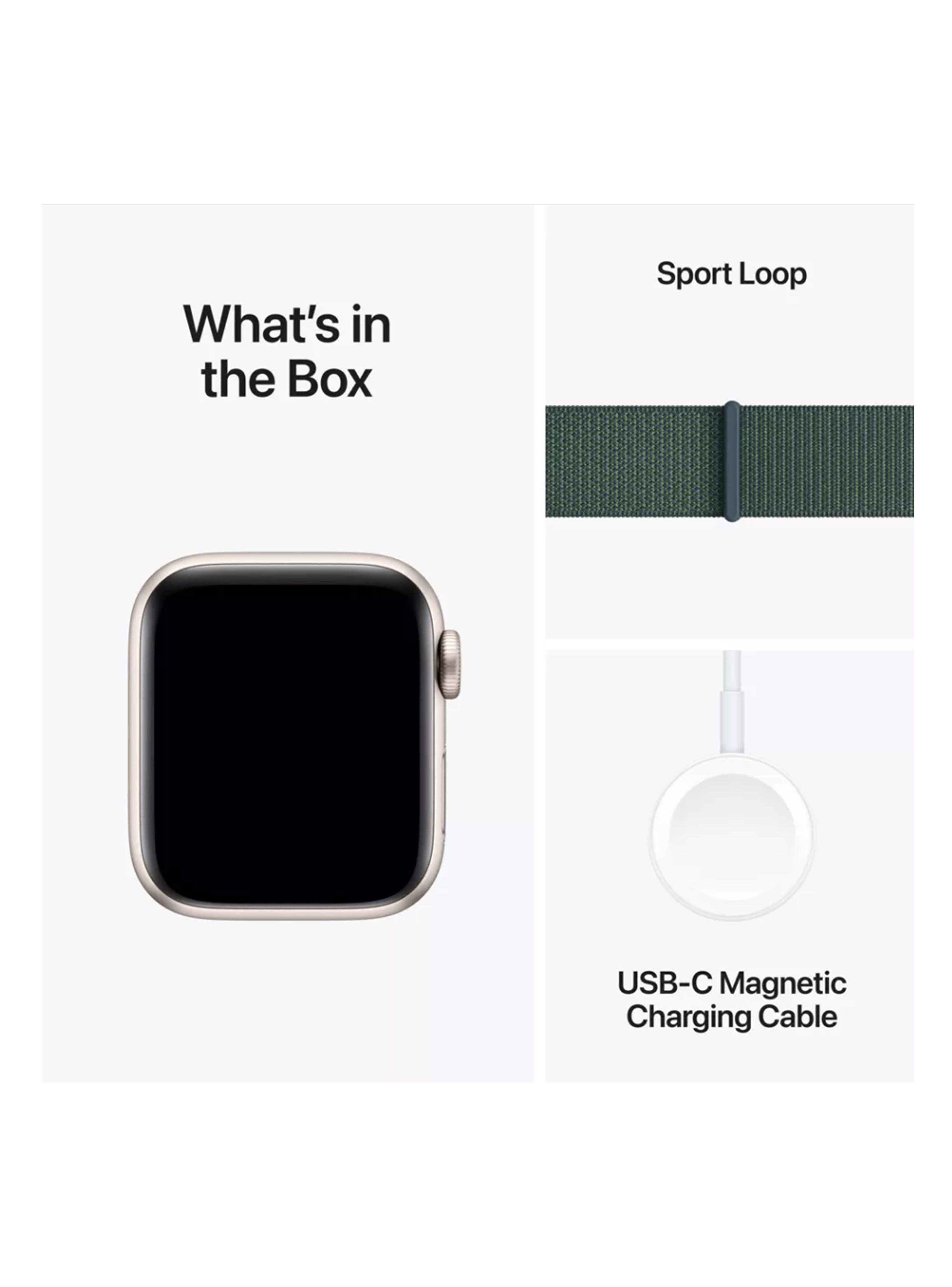 Apple Watch SE 2.ª Gen 2022 (GPS) Caja Starlight aluminio 40mm con Lake Green Sport Loop - Ajustable-2