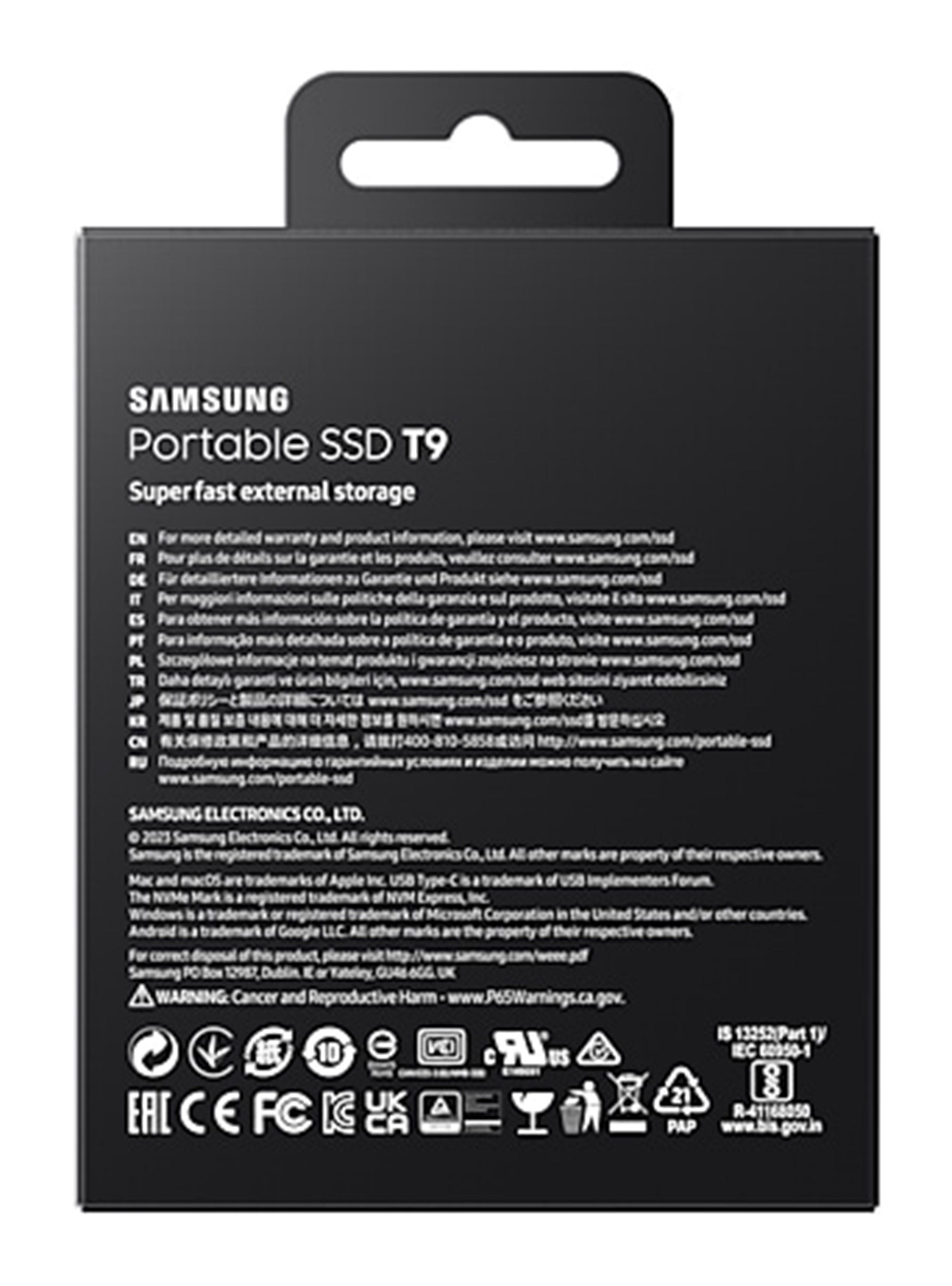 Disco Sólido Externo SSD Samsung T9 1TB USB 3.2 Gen 2x2-6
