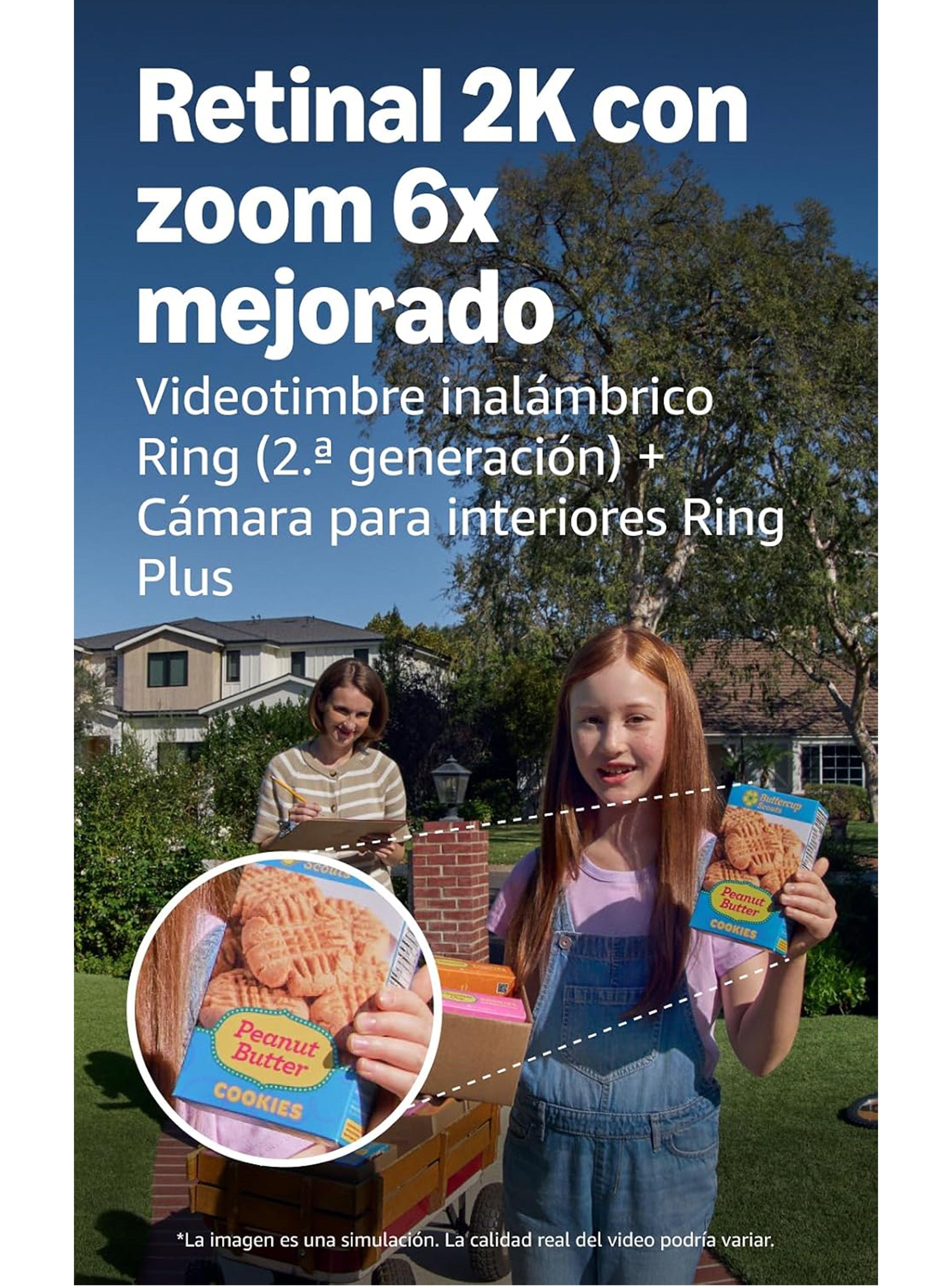 Camara de Seguridad Ring Battery Doorbell con Indoor Cam Plus Blanco-2
