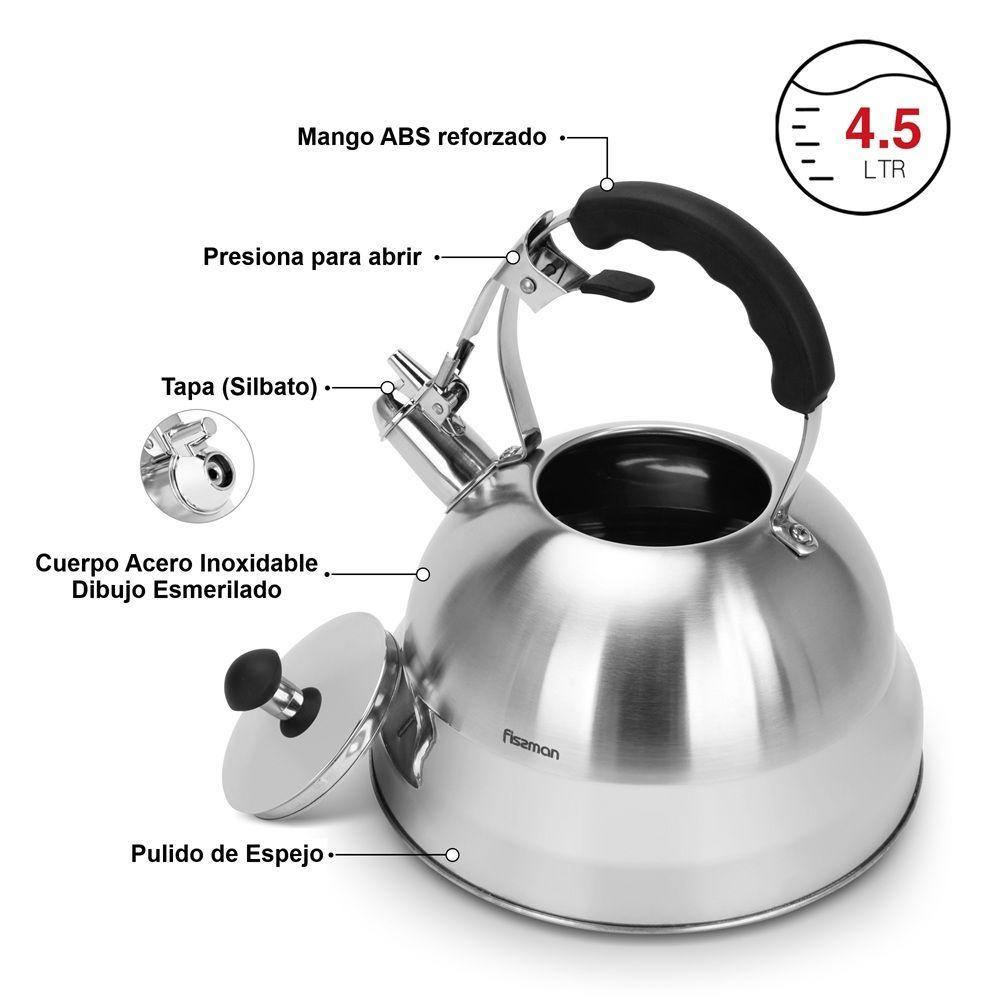 Tetera Premium Alba Acero Inoxidable 4.5 Litros Fissman-3