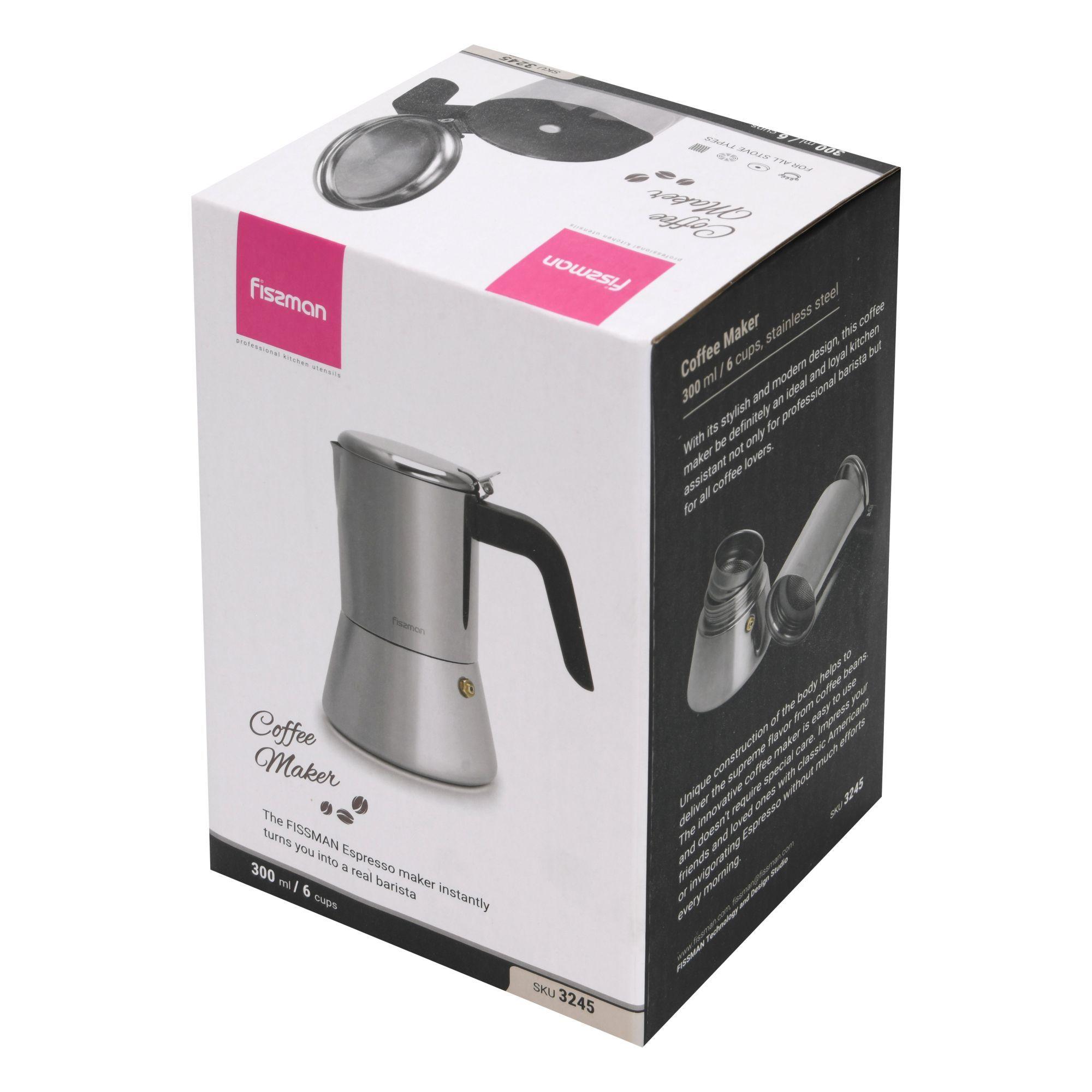 Cafetera Italiana Geyser Acero 300 Ml Fissman-5