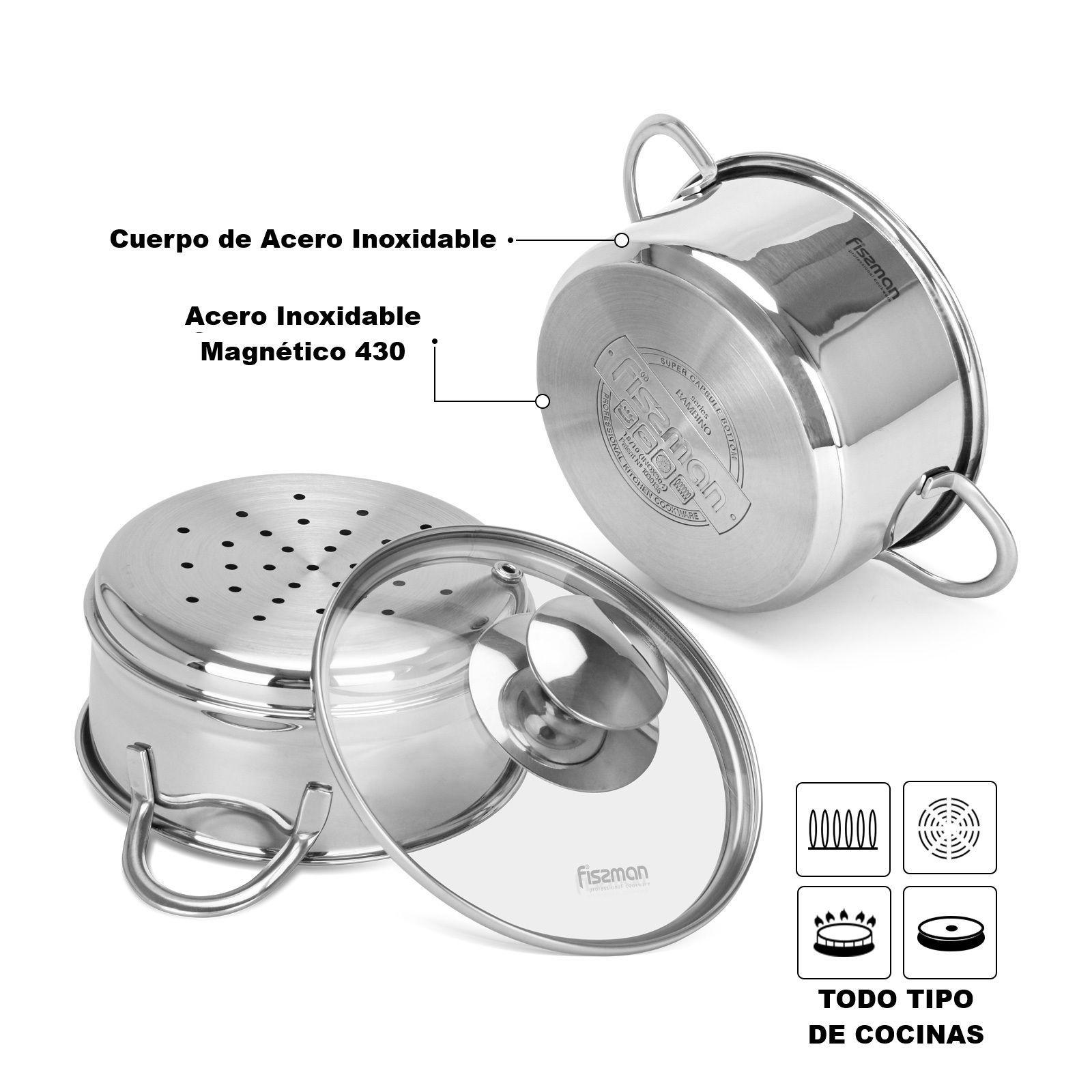 Mini Vaporera Bambino 1.1 litros acero inoxidable fondo de inducción Fissman-5
