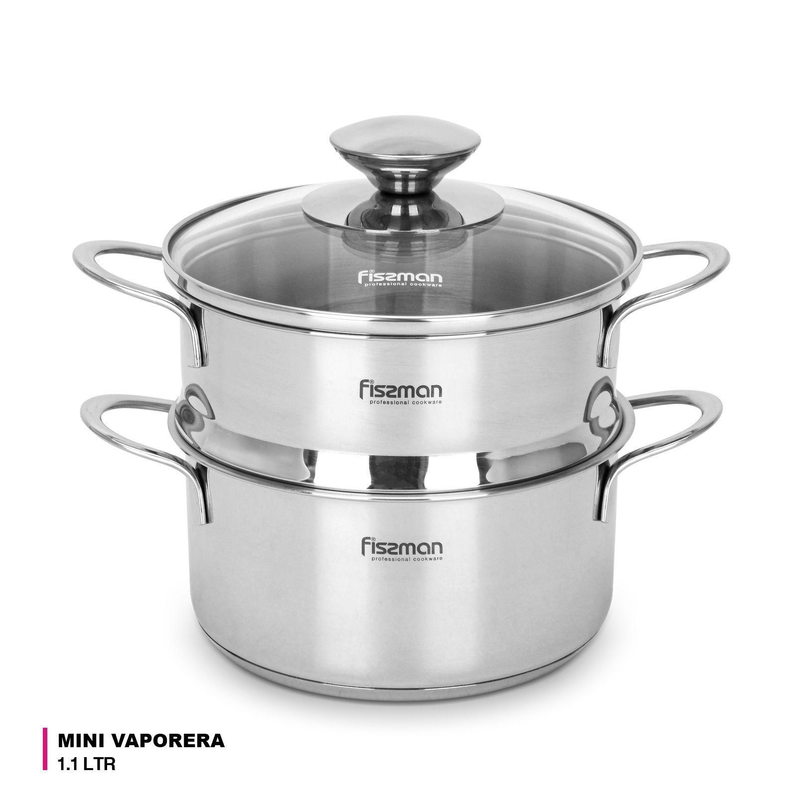 Mini Vaporera Bambino 1.1 litros acero inoxidable fondo de inducción Fissman-6