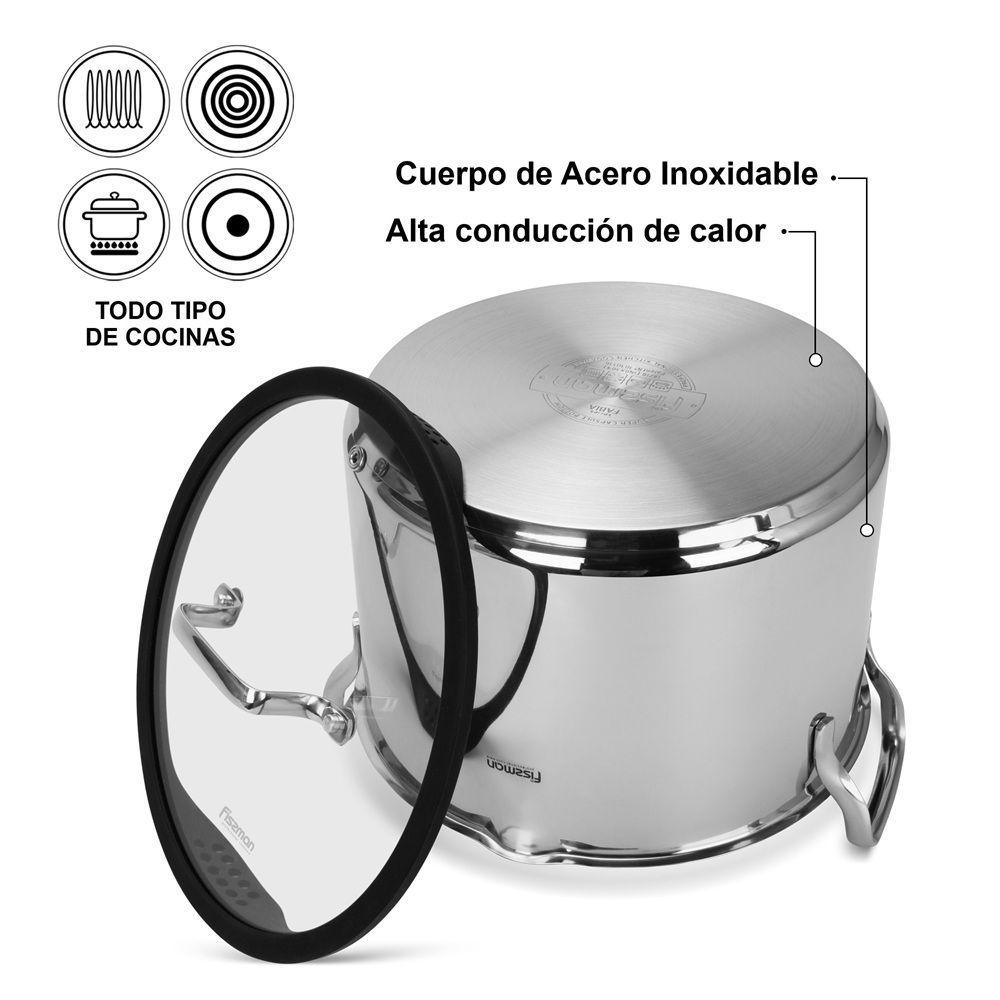 Set Ollas Con Colador Fabia 6.2L + 2.5L incluye 4 Piezas Fissman-4