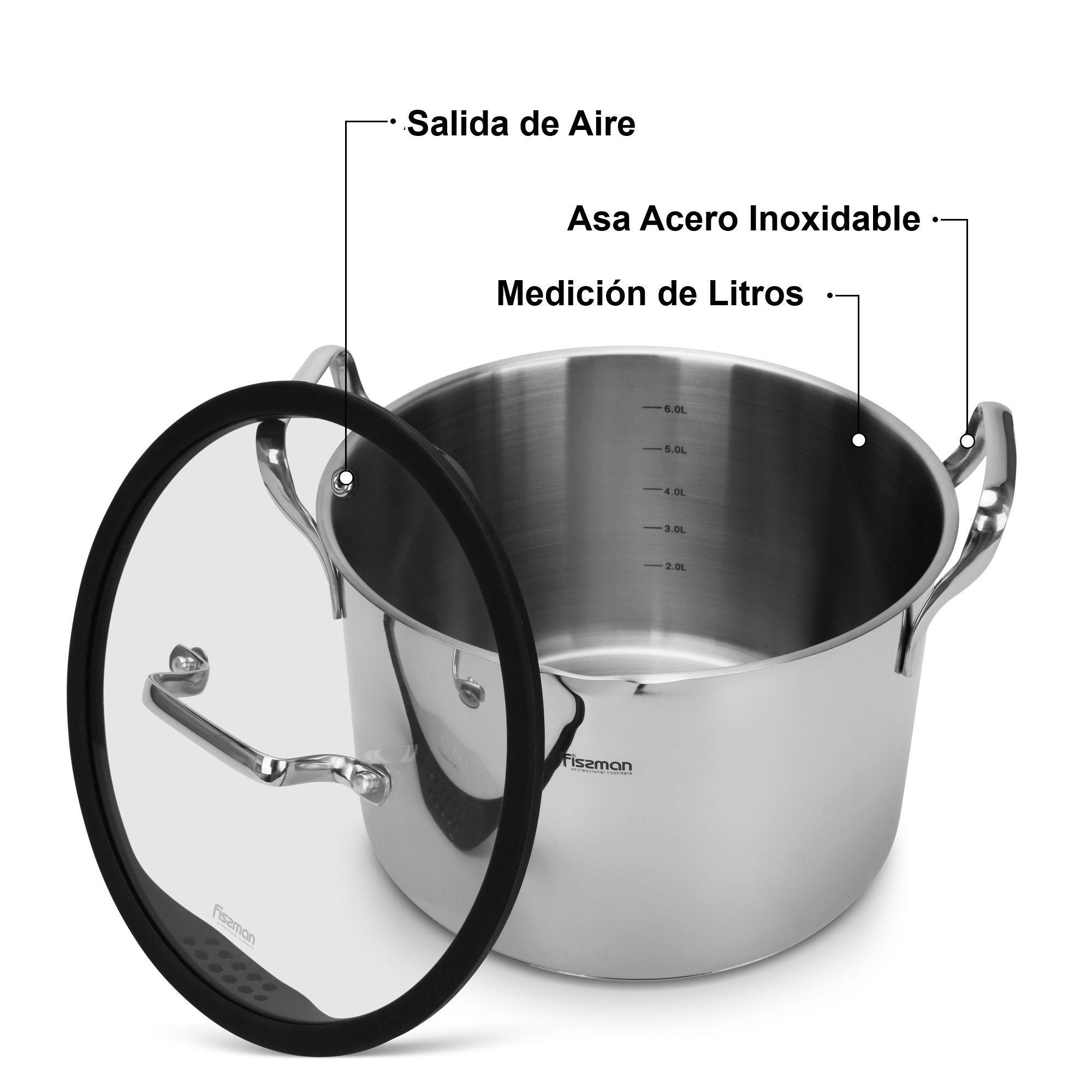 Set Ollas Con Colador Fabia 6.2L + 2.5L incluye 4 Piezas Fissman-6