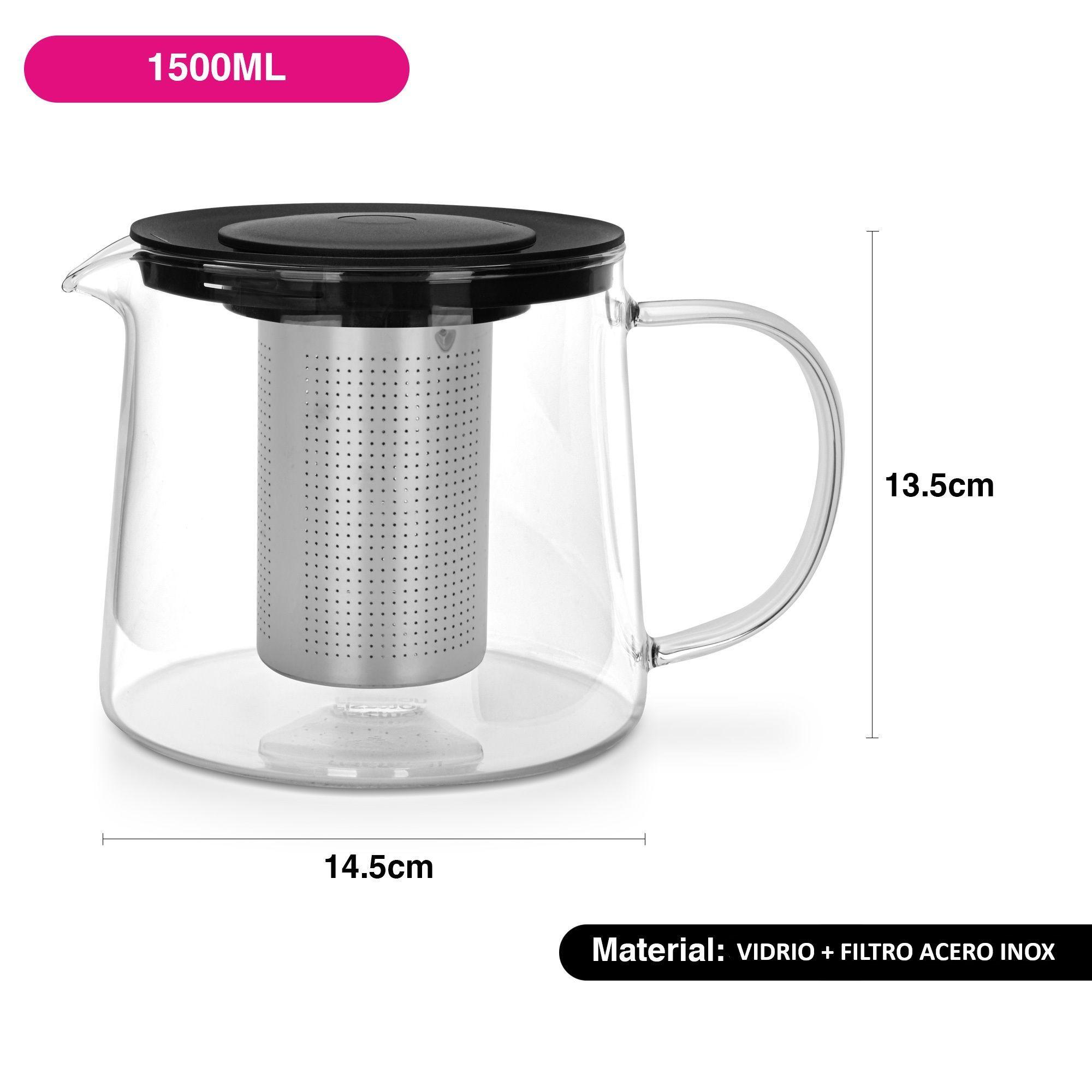 Tetera De Vidrio Con Infusor Central 1500 Ml Fissman-2