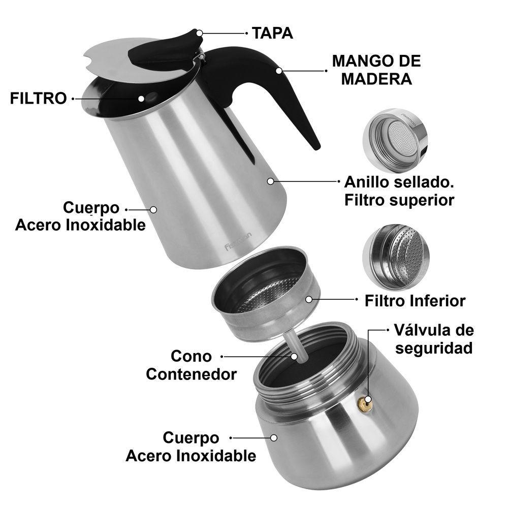 Cafetera Italiana Acero Geyser 450ml Fissman-3