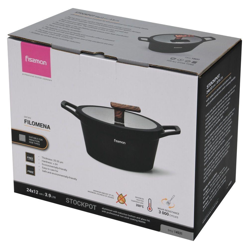 Olla Antiadherente Filomena Con Tapa De Cristal 3.9 litros Fissman-7