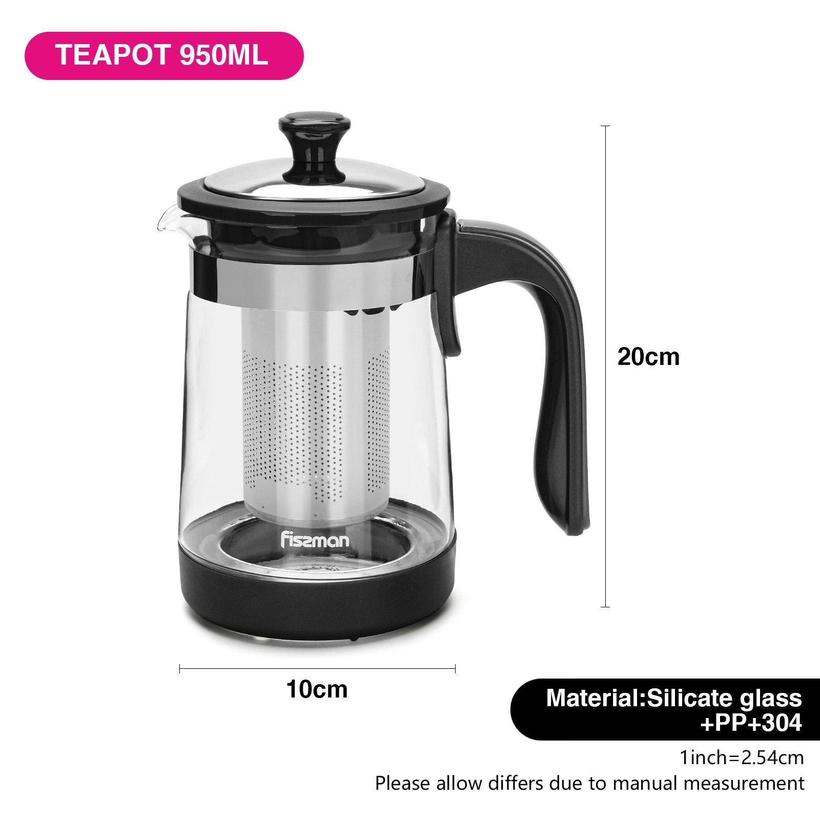Tetera De Vidrio Con Infusor 950ml Fissman-3