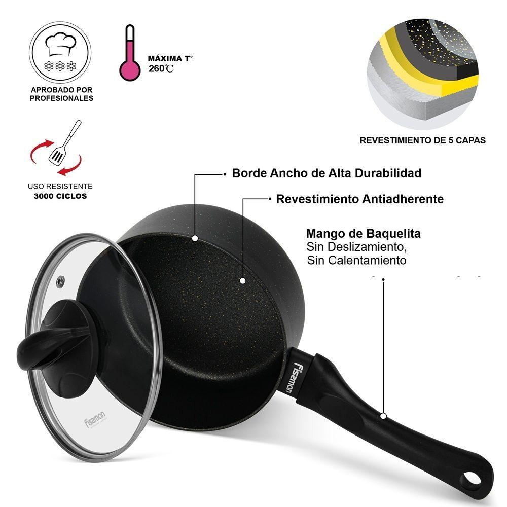Cacerola Antiadherente Forde con Fondo de Inducción 1.5 Litros Fissman-5