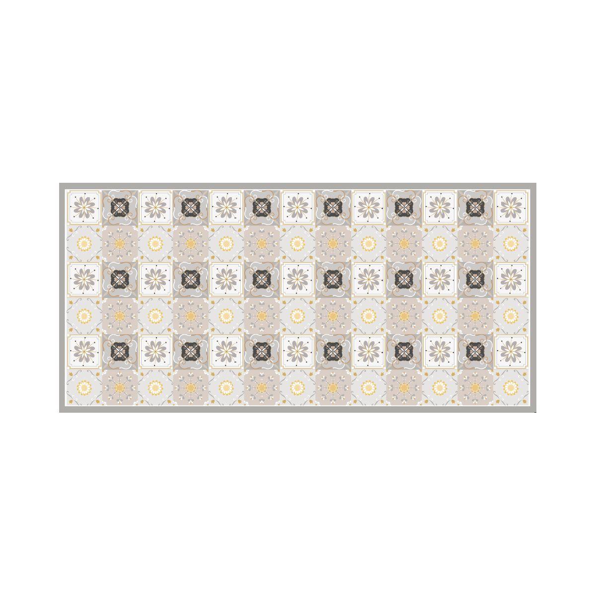 Alfombra Decorativa Cocina Baldosa Clasica Amarilla 70X140Cm-0