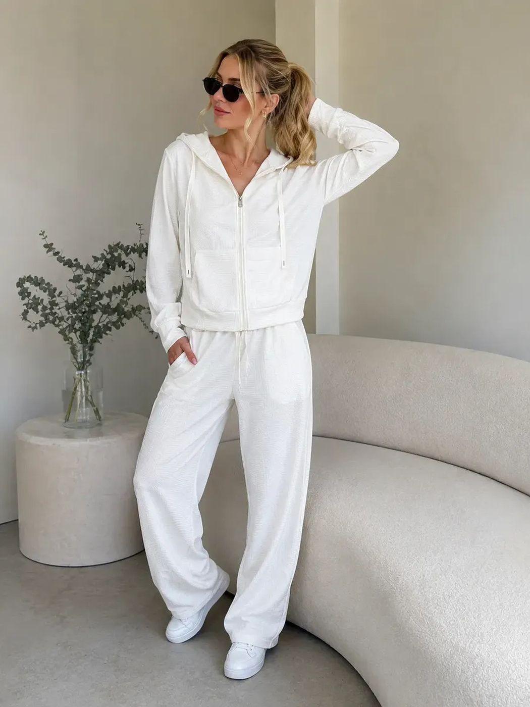 Conjunto Mujer Polerón Capucha Pantalón Ancho-4