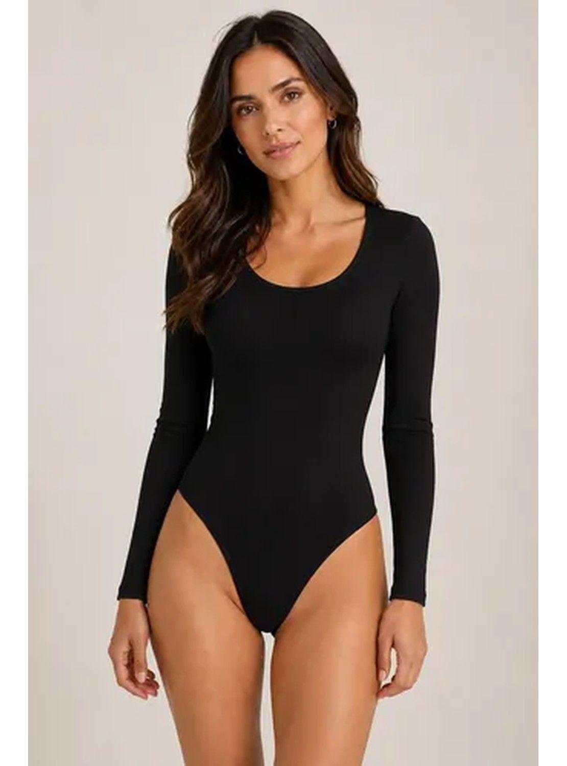 Body Mujer Manga Larga Escote Redondo Compresor Ajustado-1