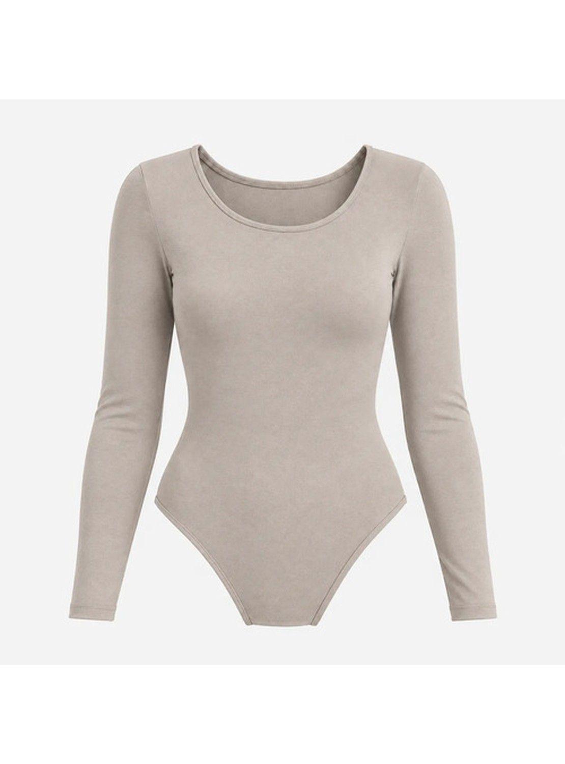 Body Mujer Manga Larga Escote Redondo Compresor Ajustado-0