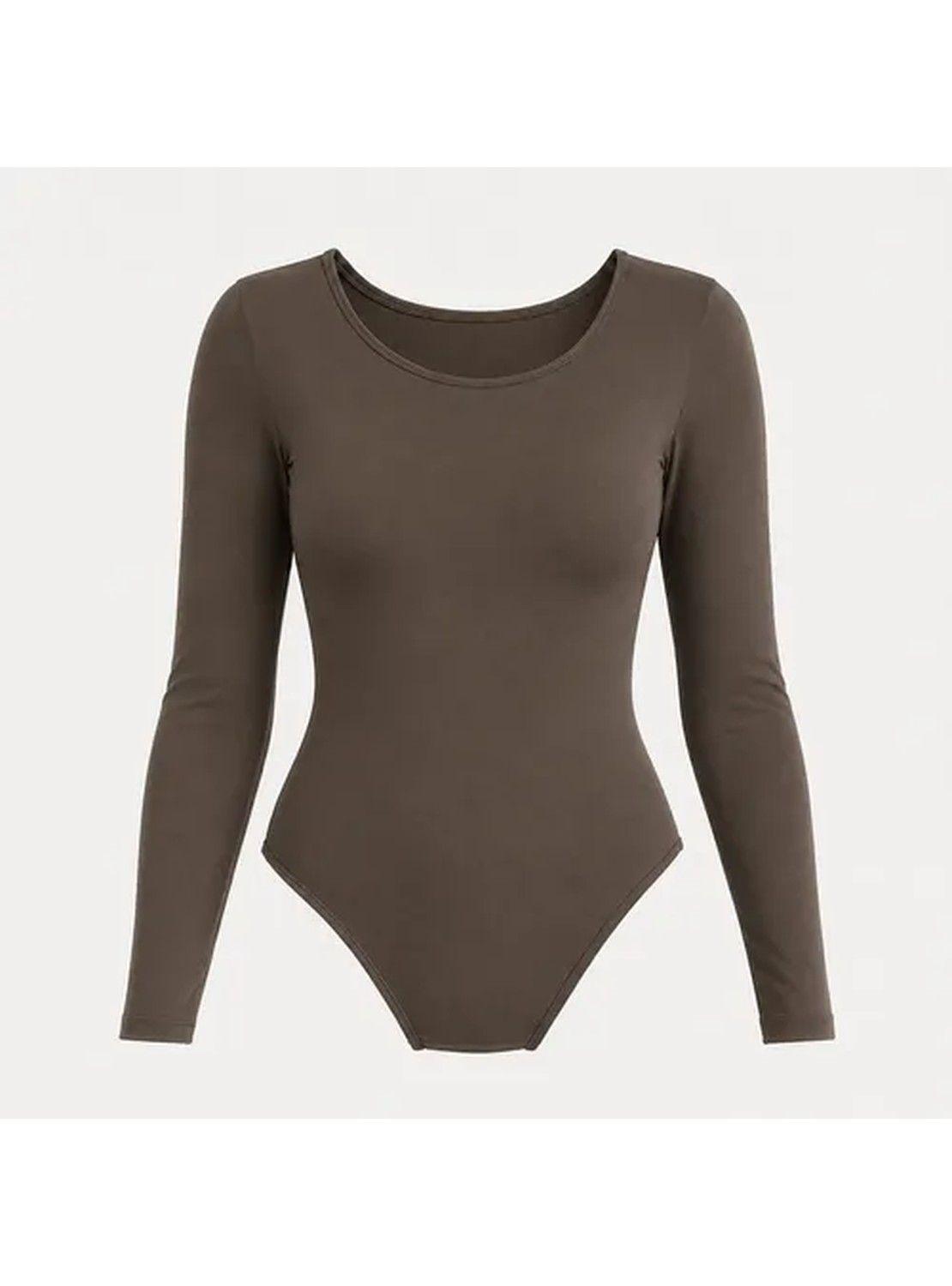 Body Mujer Manga Larga Escote Redondo Compresor Ajustado-0