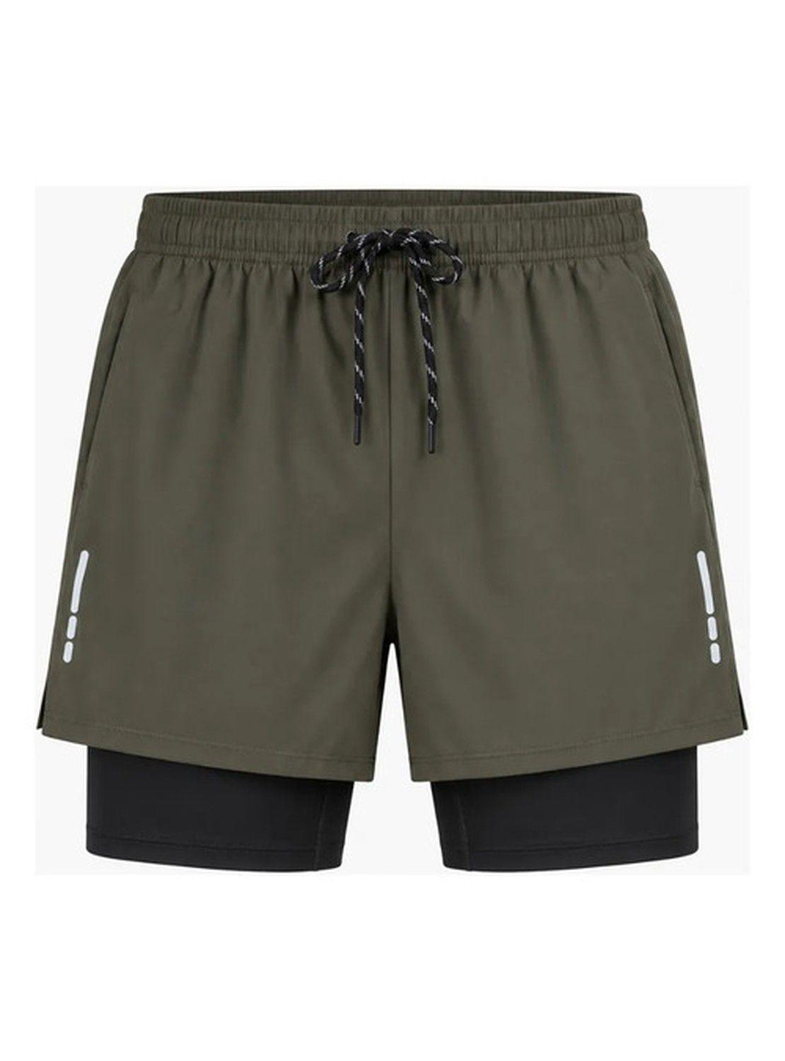 Short Deportivo Running Hombre 2 En 1 Con Calza Interior-0