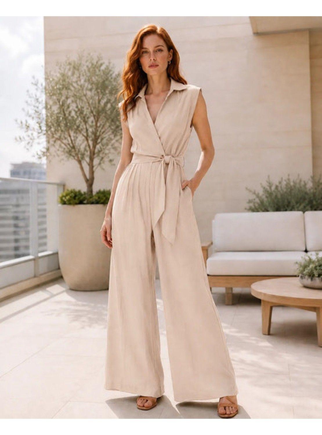 Enterito Jumpsuit Palazzo Largo Elegante Casual Fiesta-1