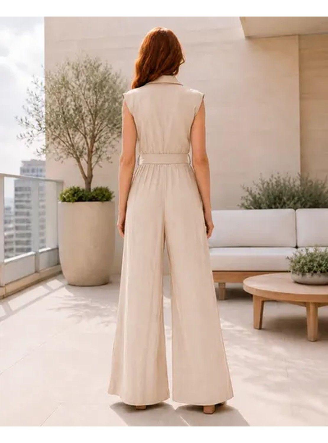 Enterito Jumpsuit Palazzo Largo Elegante Casual Fiesta-2