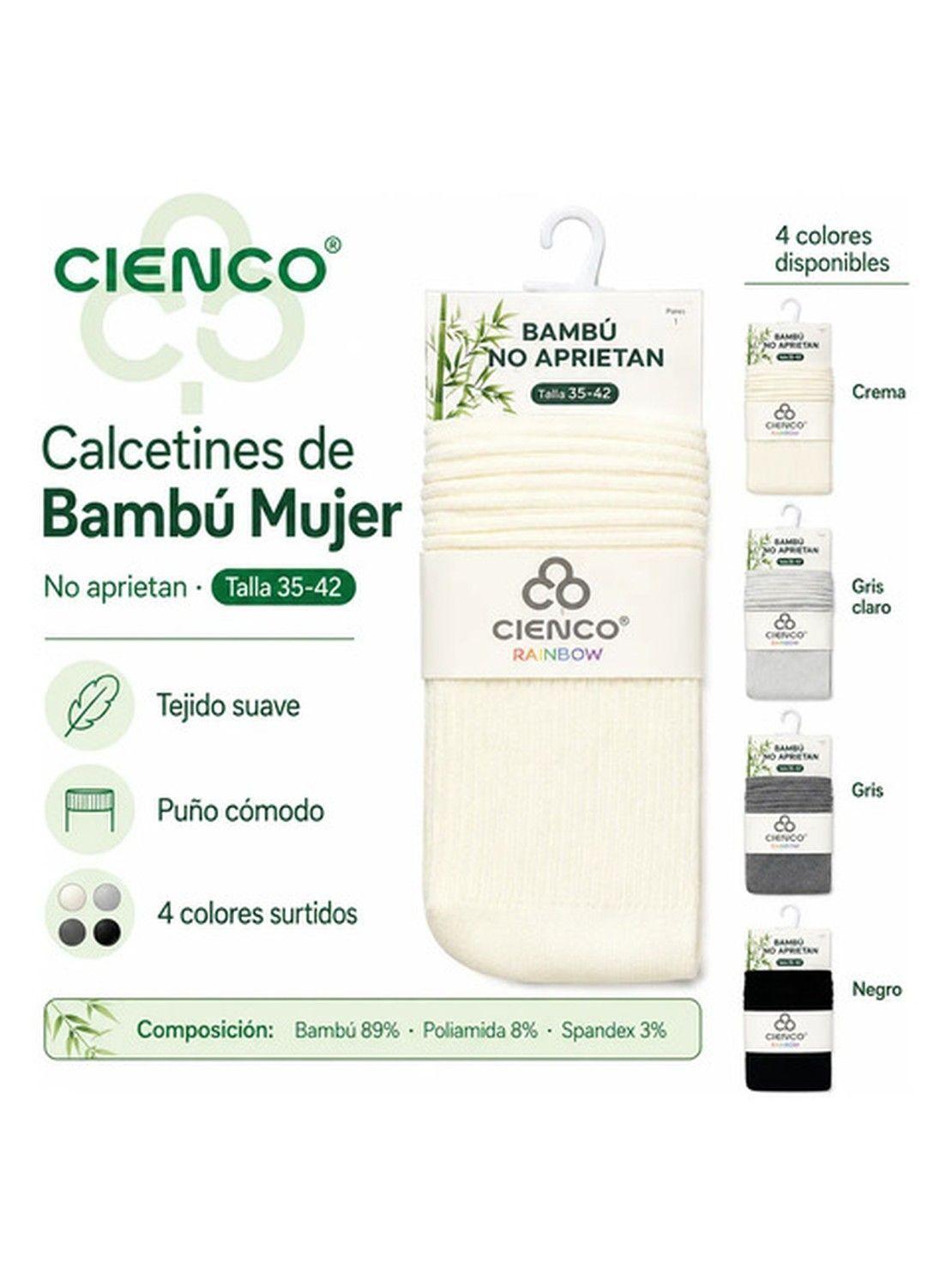 Calcetines Mujer Bambú 12 Pares Soft No Aprietan Surtido-1