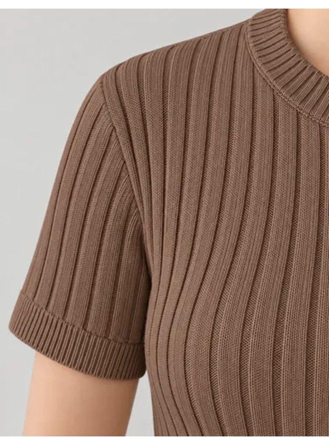 Top Mujer Tejido Acanalado Manga Corta Talla Única-3