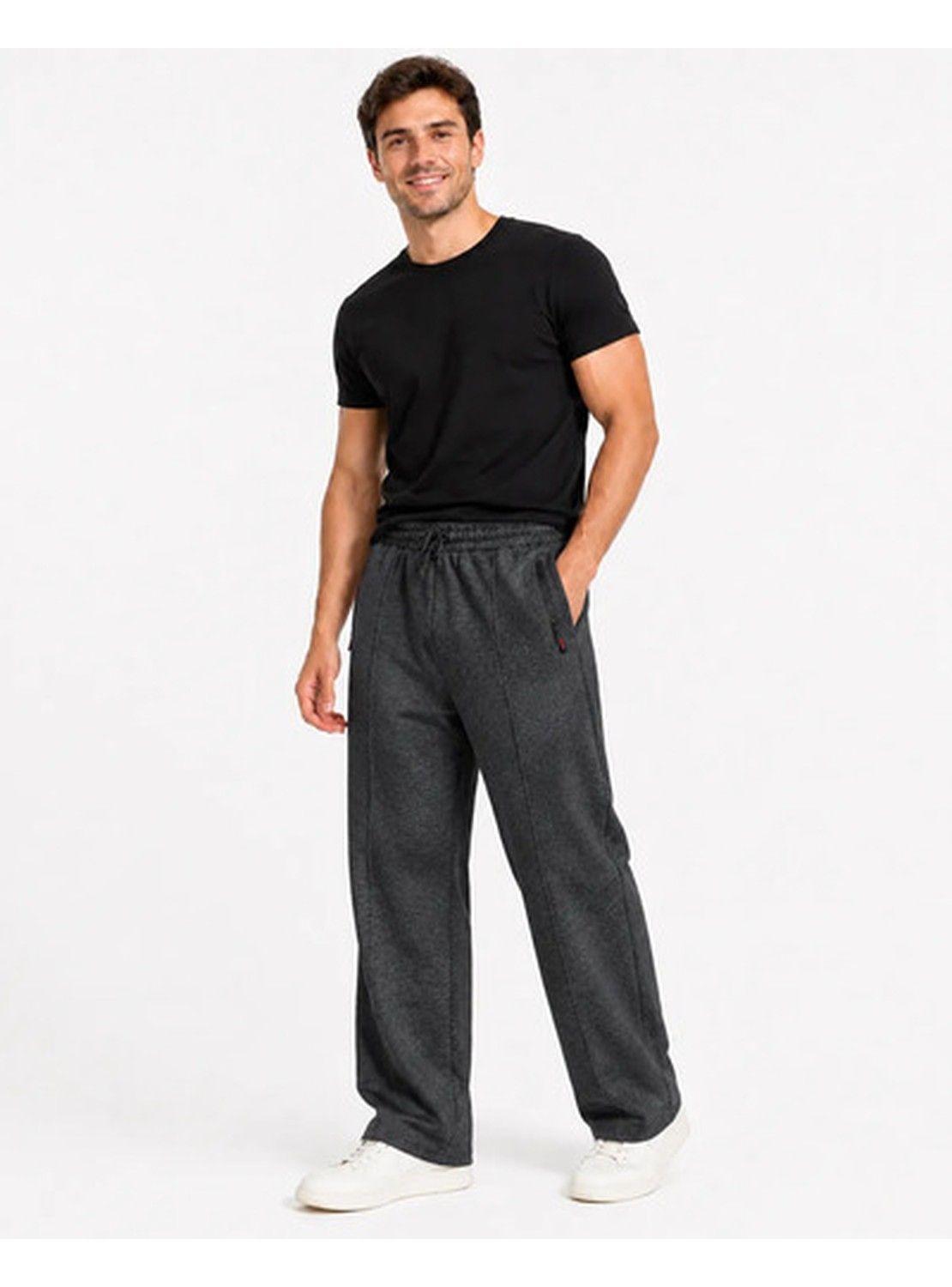 Pantalón De Buzo Unisex Pierna Ancha Con Interior Térmico-2