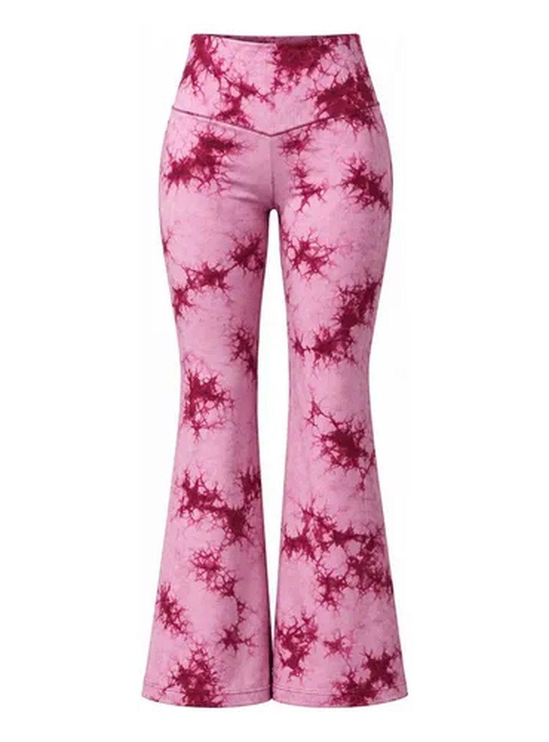 Calza Mujer Flare Scrunch Tiro Alto Tie Dye Corte-0