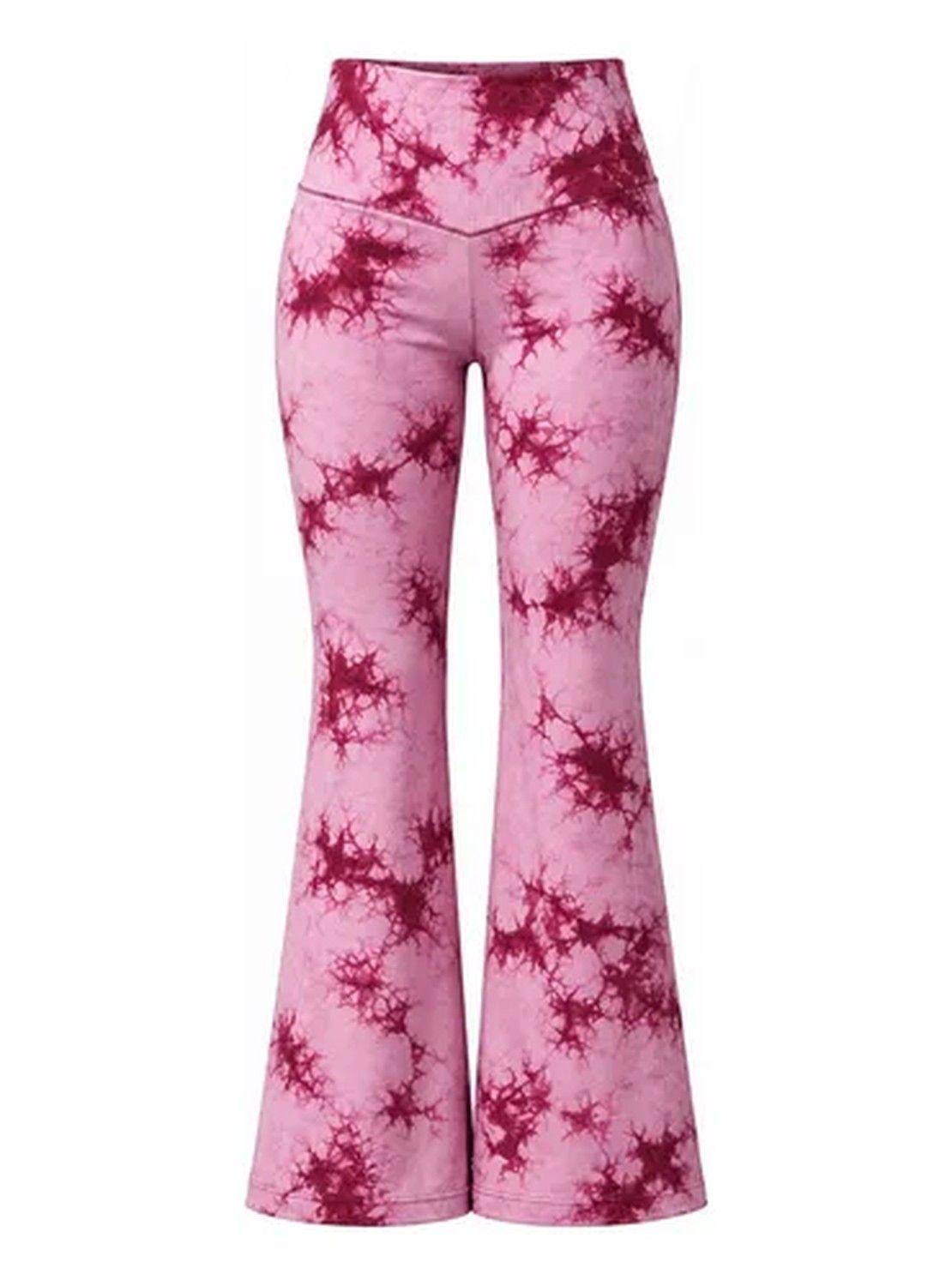 Calza Mujer Flare Scrunch Tiro Alto Tie Dye Corte-0