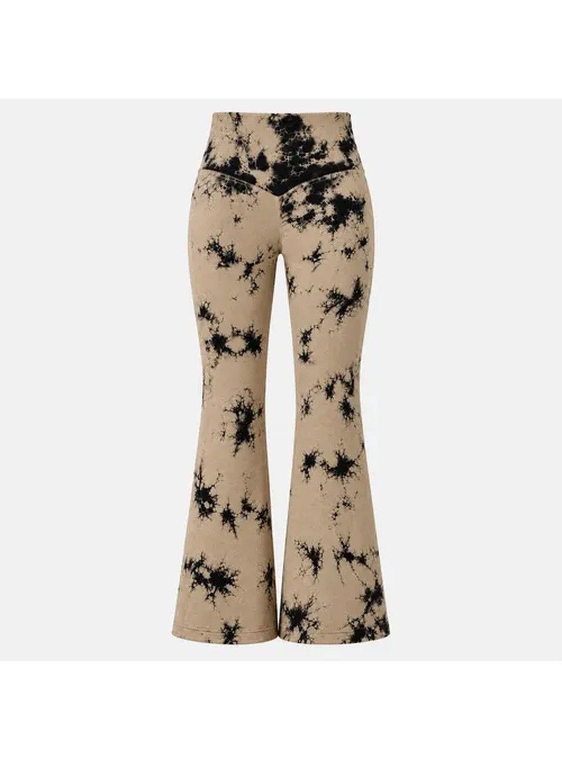 Calza Mujer Flare Scrunch Tiro Alto Tie Dye Corte-0