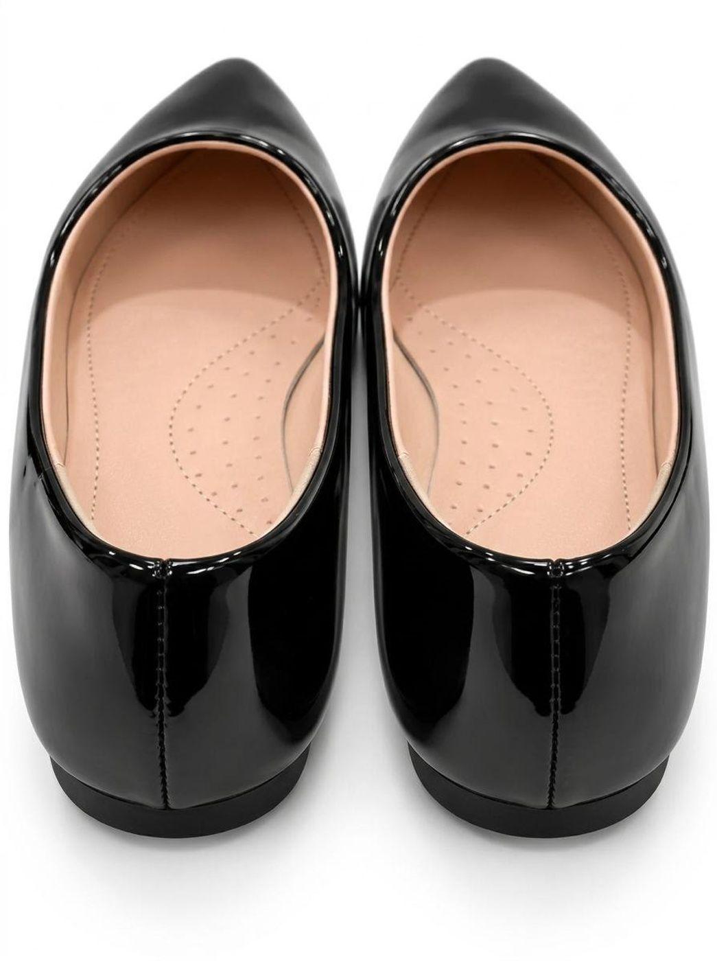 Ballerina Mujer Punta Fina Charol Zapato Plano Elegante-4