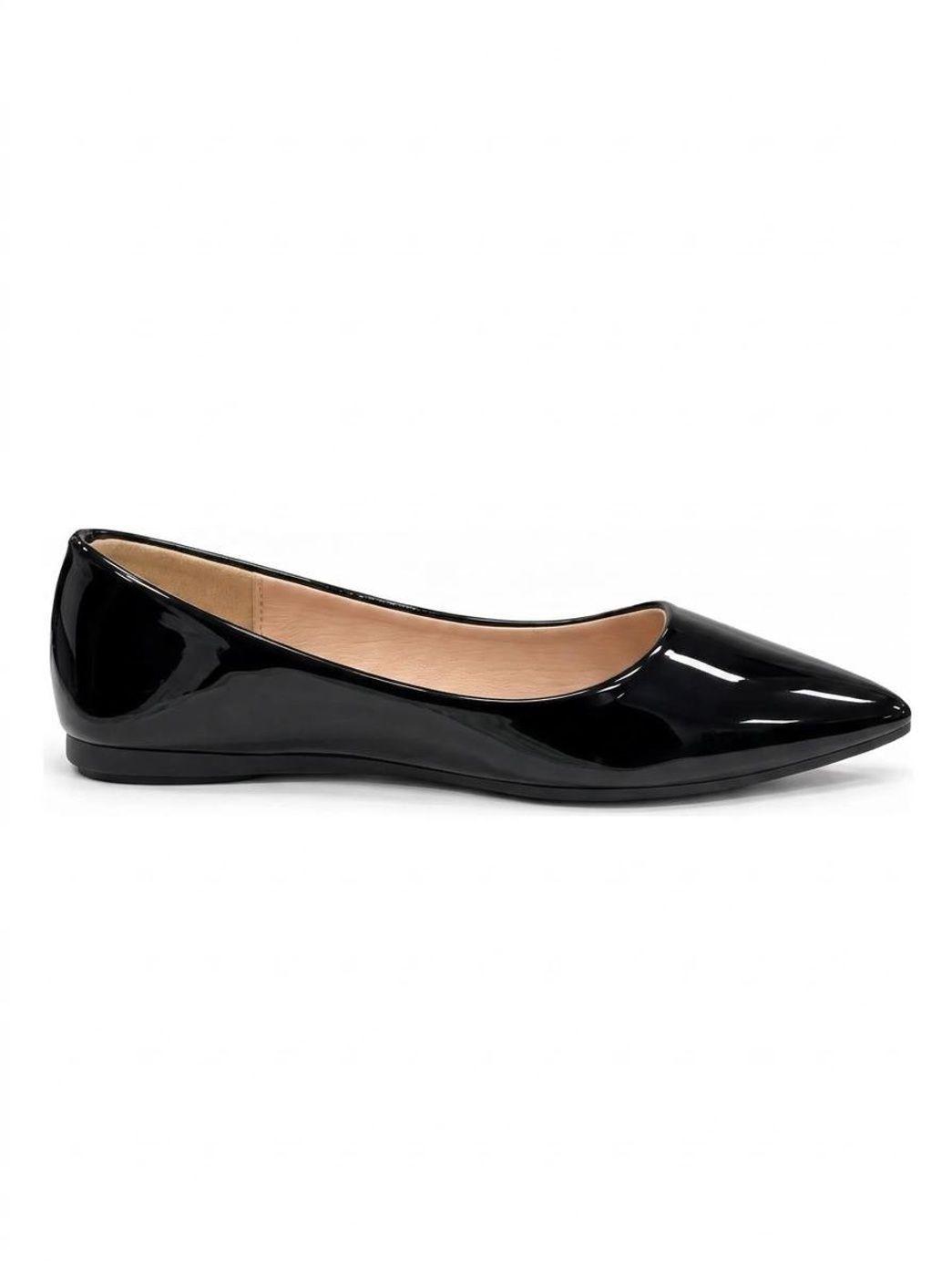 Ballerina Mujer Punta Fina Charol Zapato Plano Elegante-0