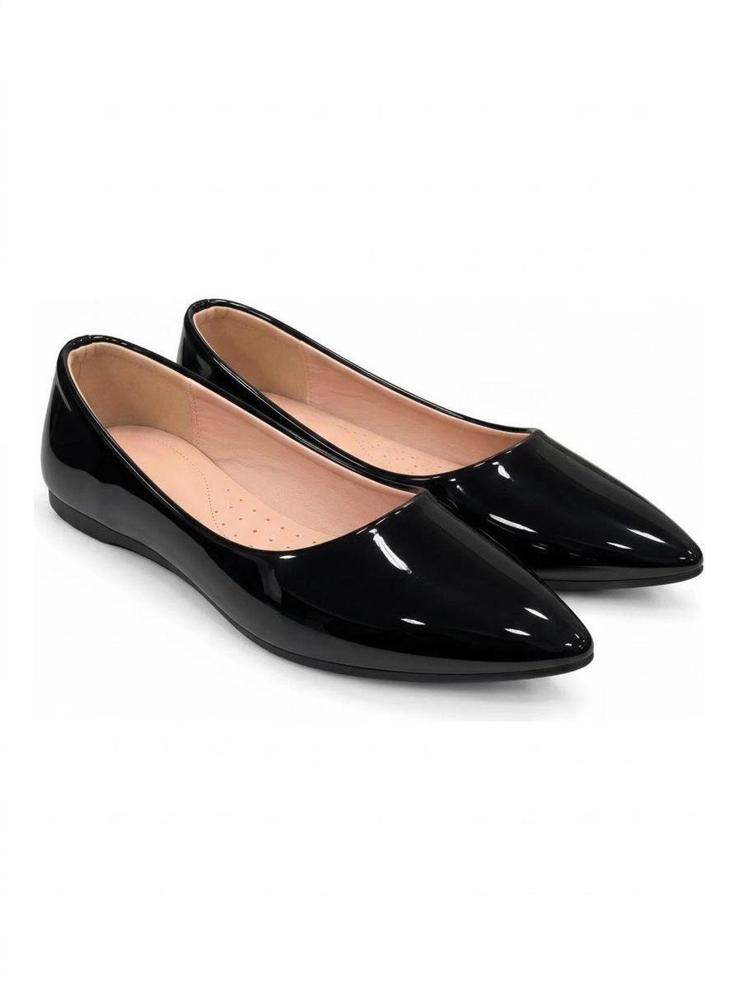 Ballerina Mujer Punta Fina Charol Zapato Plano Elegante-3