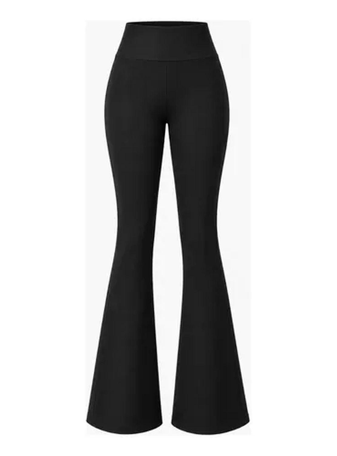Calza Flare Mujer Pantalón Tiro Alto Pierna Negro-3