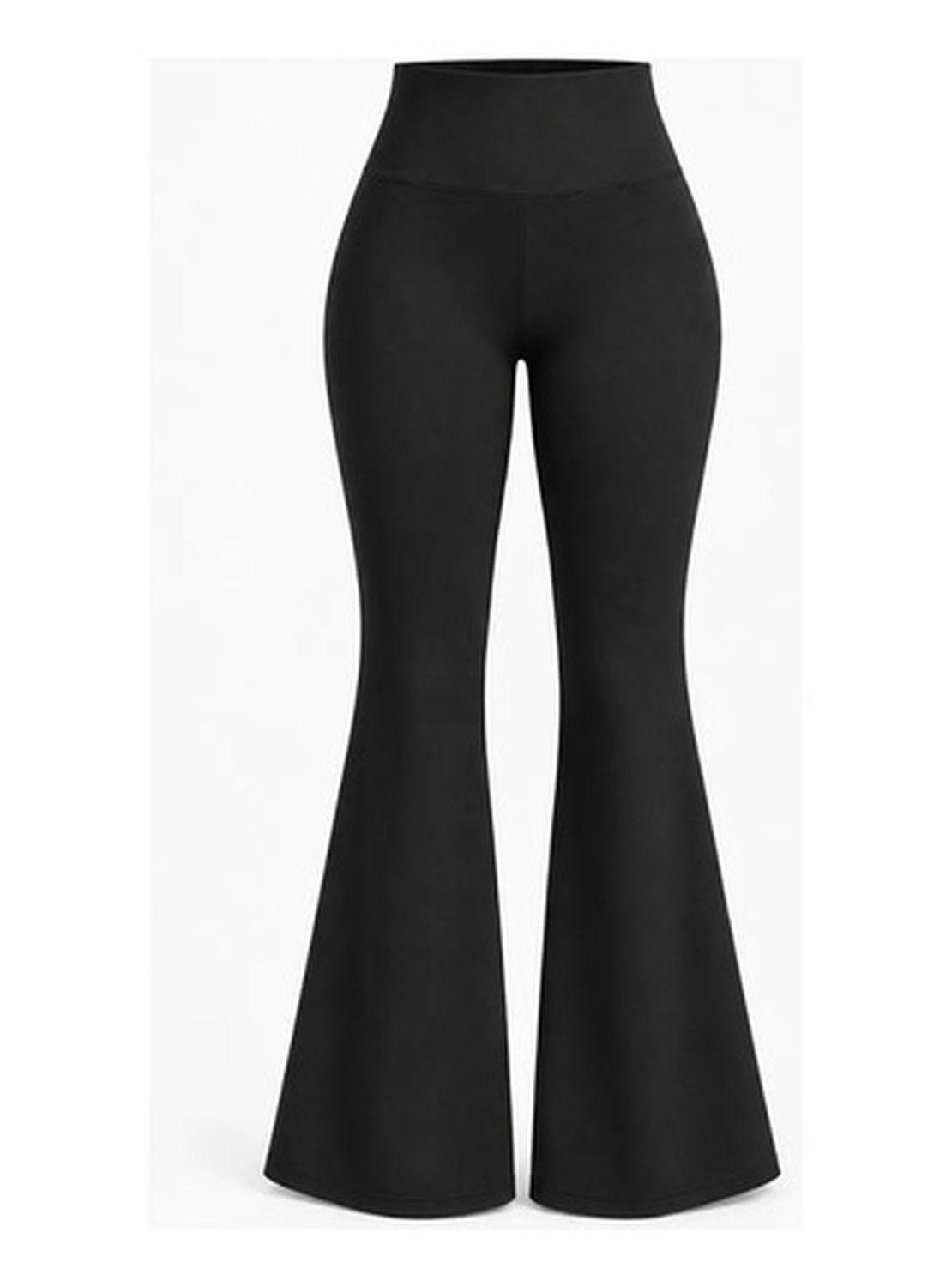 Pantalón Flare Mujer Tiro Alto Acampanado Negro-4