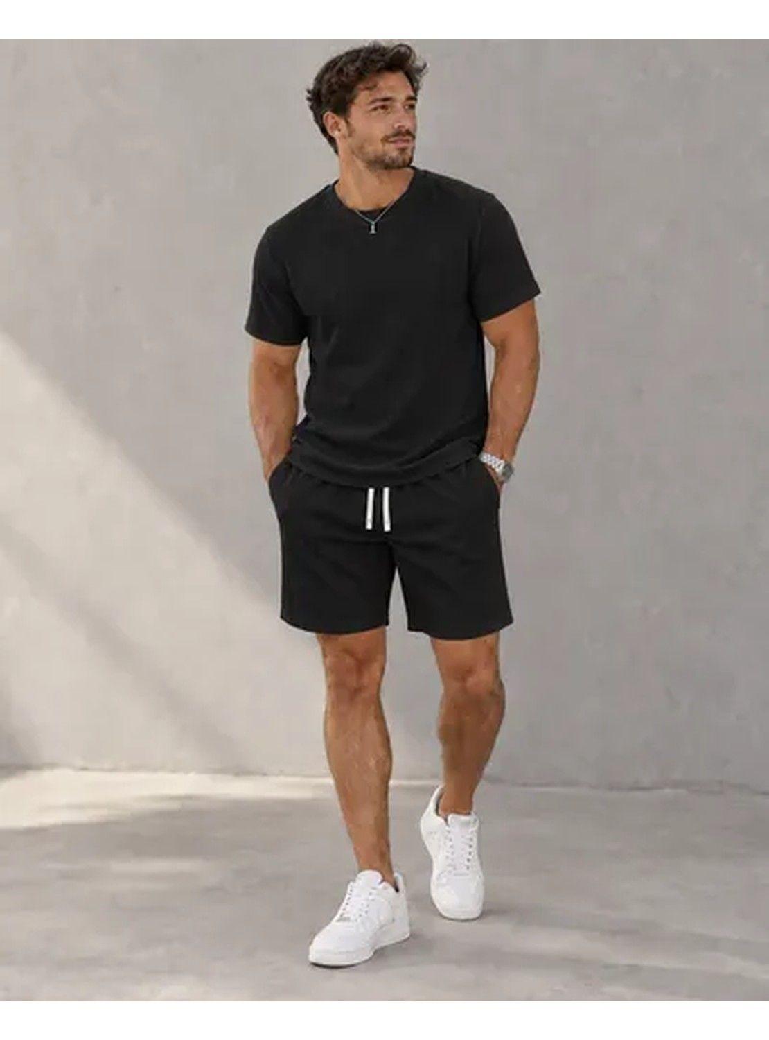Conjunto Hombre Polera Short Texturado Casual Verano-0
