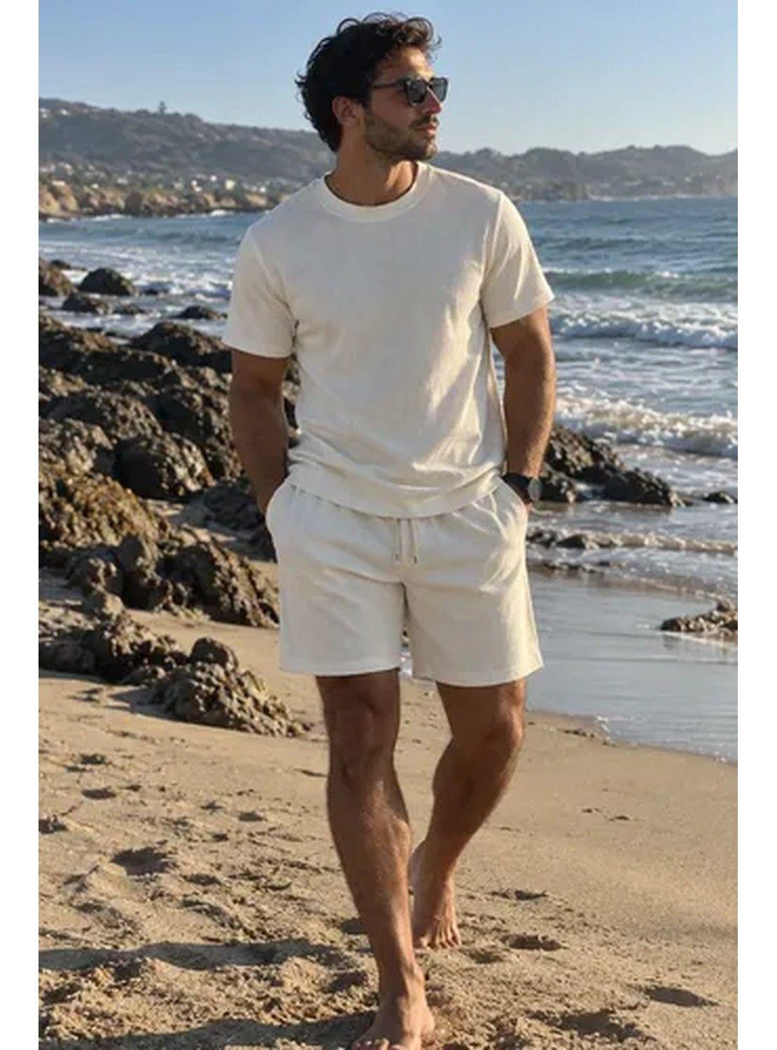 Conjunto Hombre Polera Short Texturado Casual Verano-1