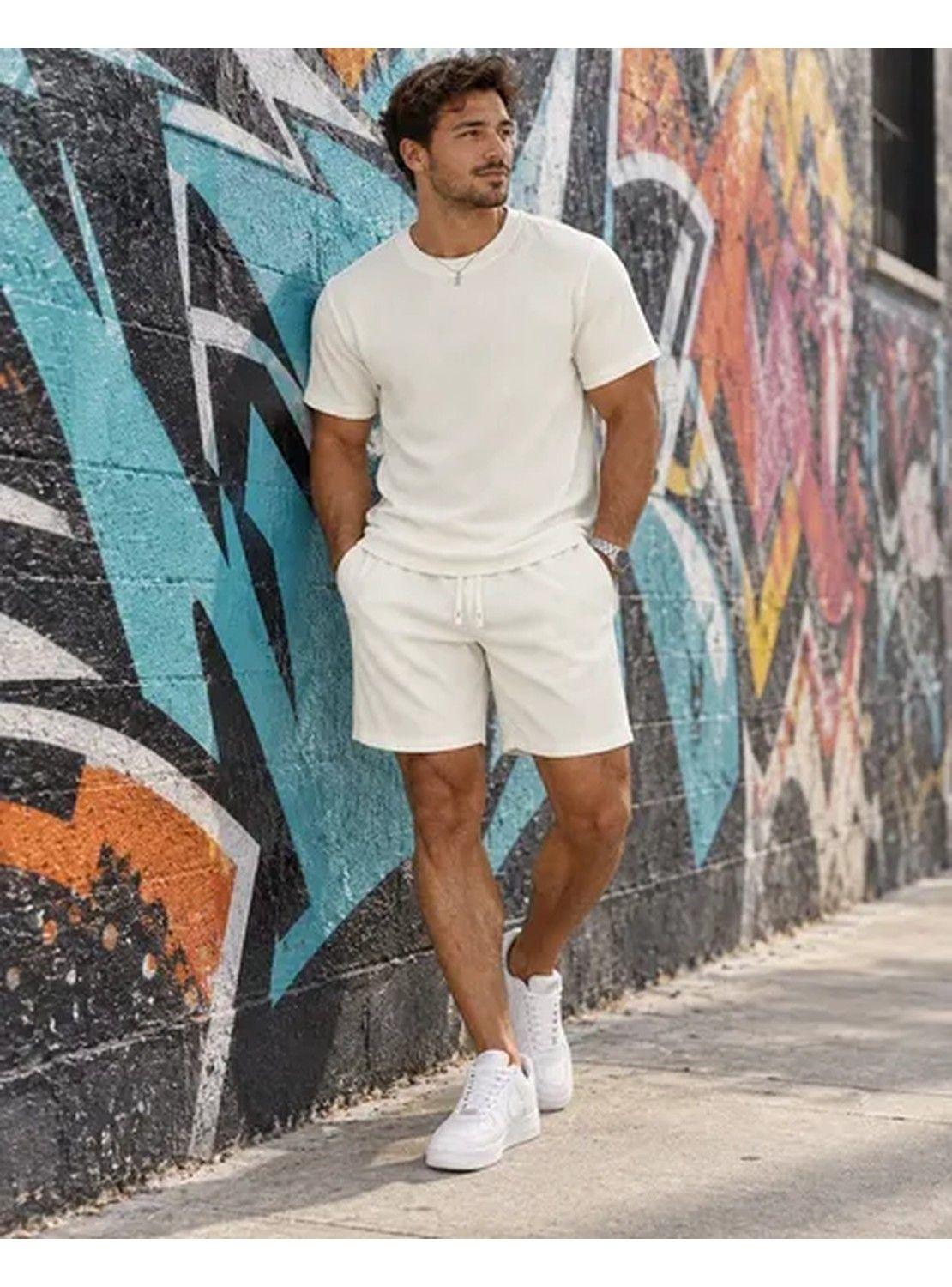 Conjunto Hombre Polera Short Texturado Casual Verano-3