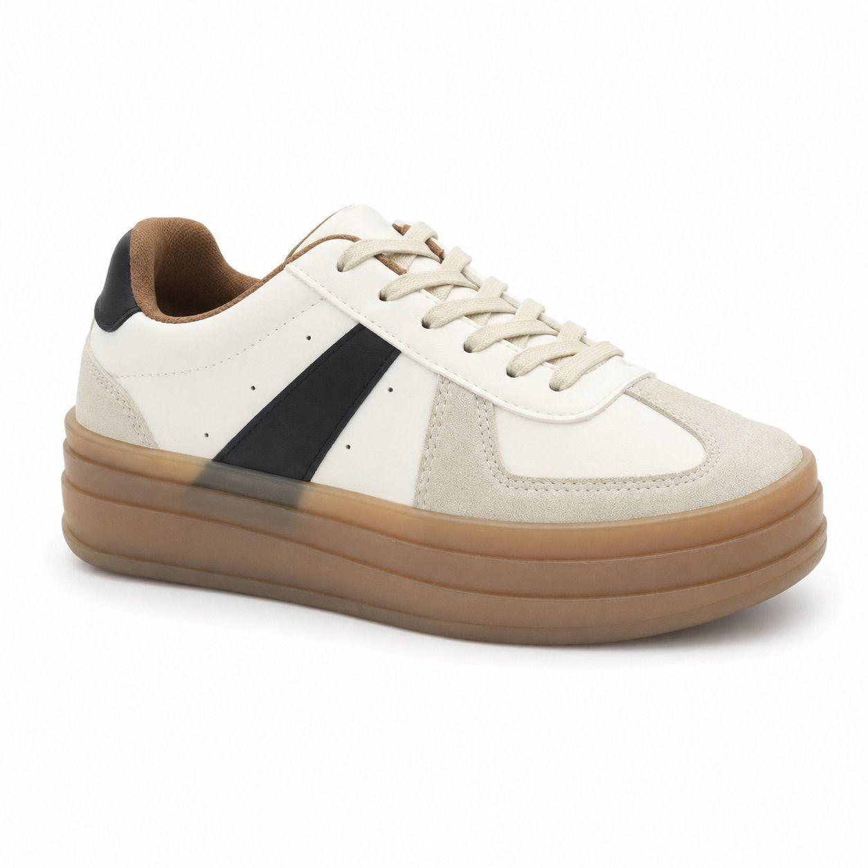 Zapatillas Mujer Plataforma Urbanas Casual Moda Blanco-0