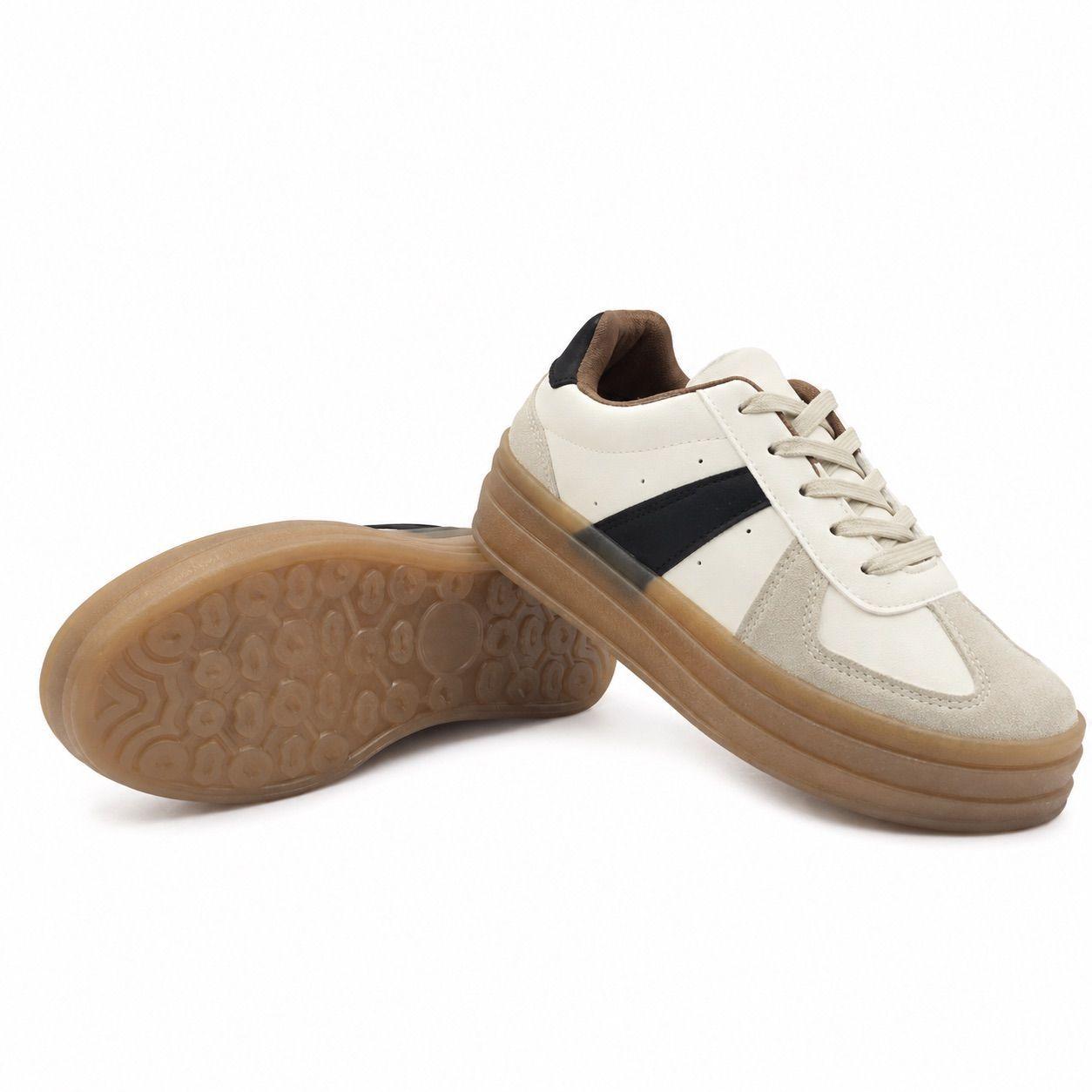 Zapatillas Mujer Plataforma Urbanas Casual Moda Blanco-1