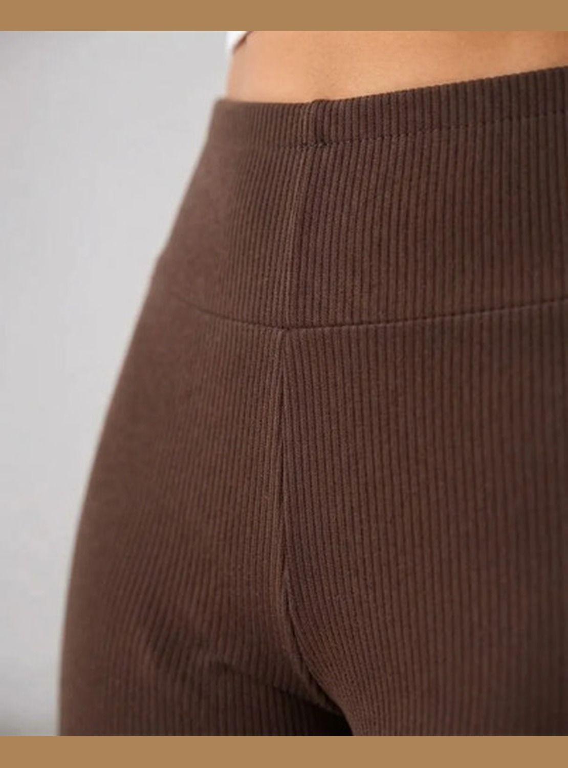 Pantalón NAZ Mujer Flare Cintura Alta Acanalado Ajustado-3