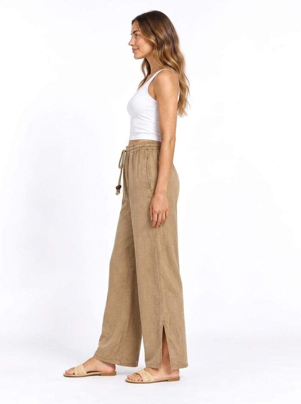 Pantalón Mujer Palazzo Tiro Alto Cintura Elasticada-2