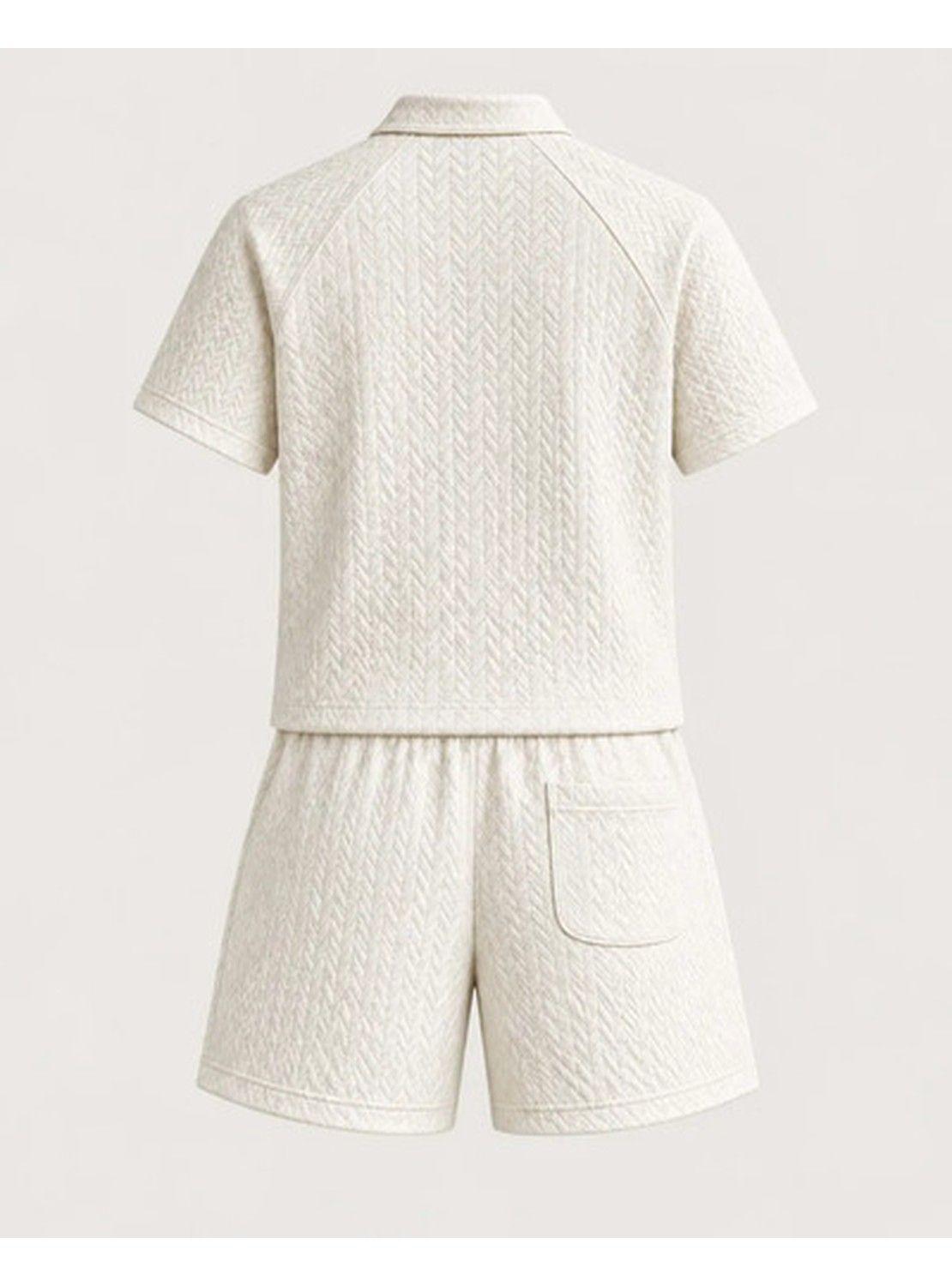 Conjunto Hombre Polera Polo Manga Corta Short Texturizado-2