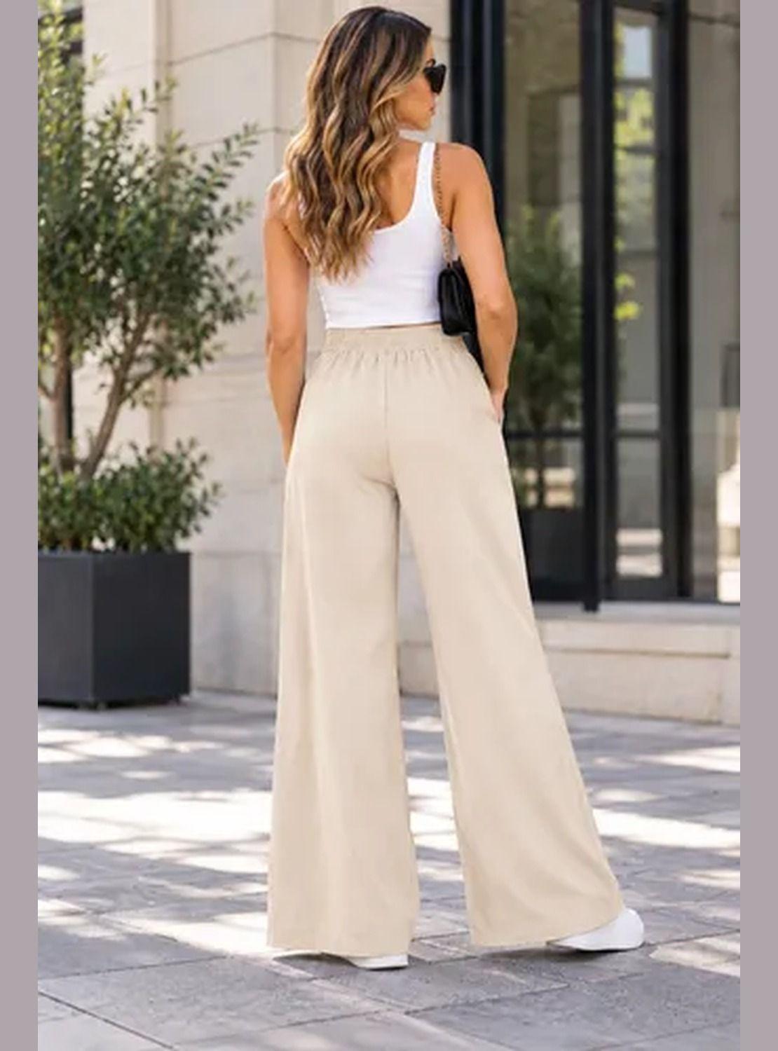 Pantalón NAZ Mujer Palazzo Cintura Elasticada Con Lazo-3