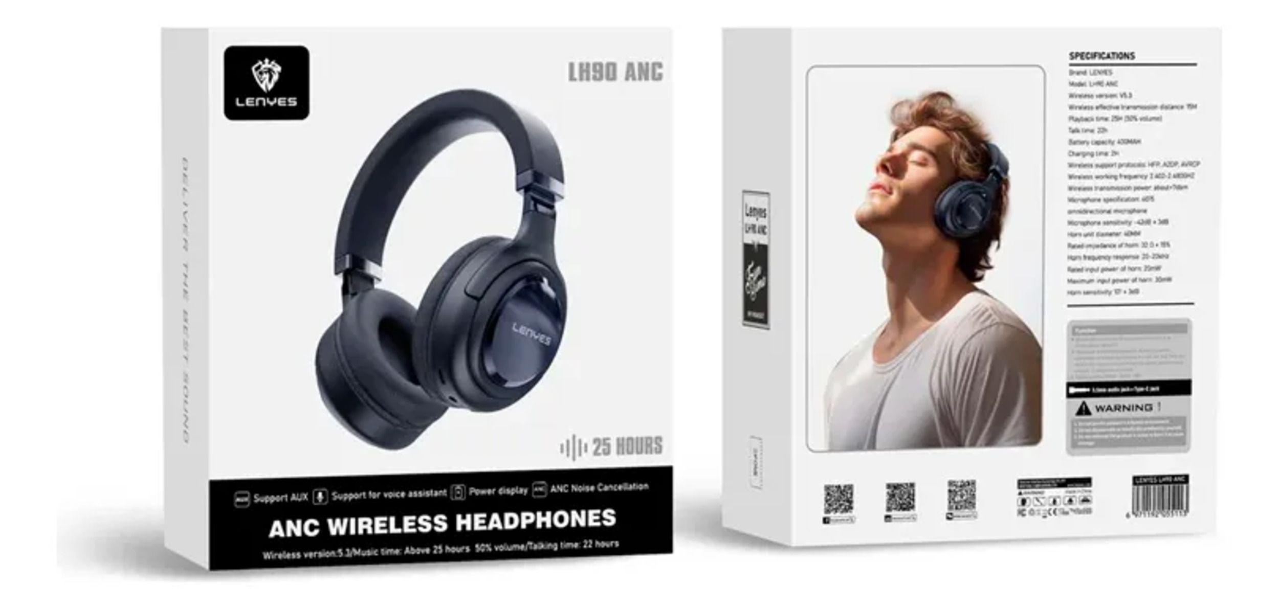 AURICULARES INALAMBRICOS LENYES LH90 ANC  SONIDO PROFESIONAL CON CANCELACION ACTIVA RUIDO-2