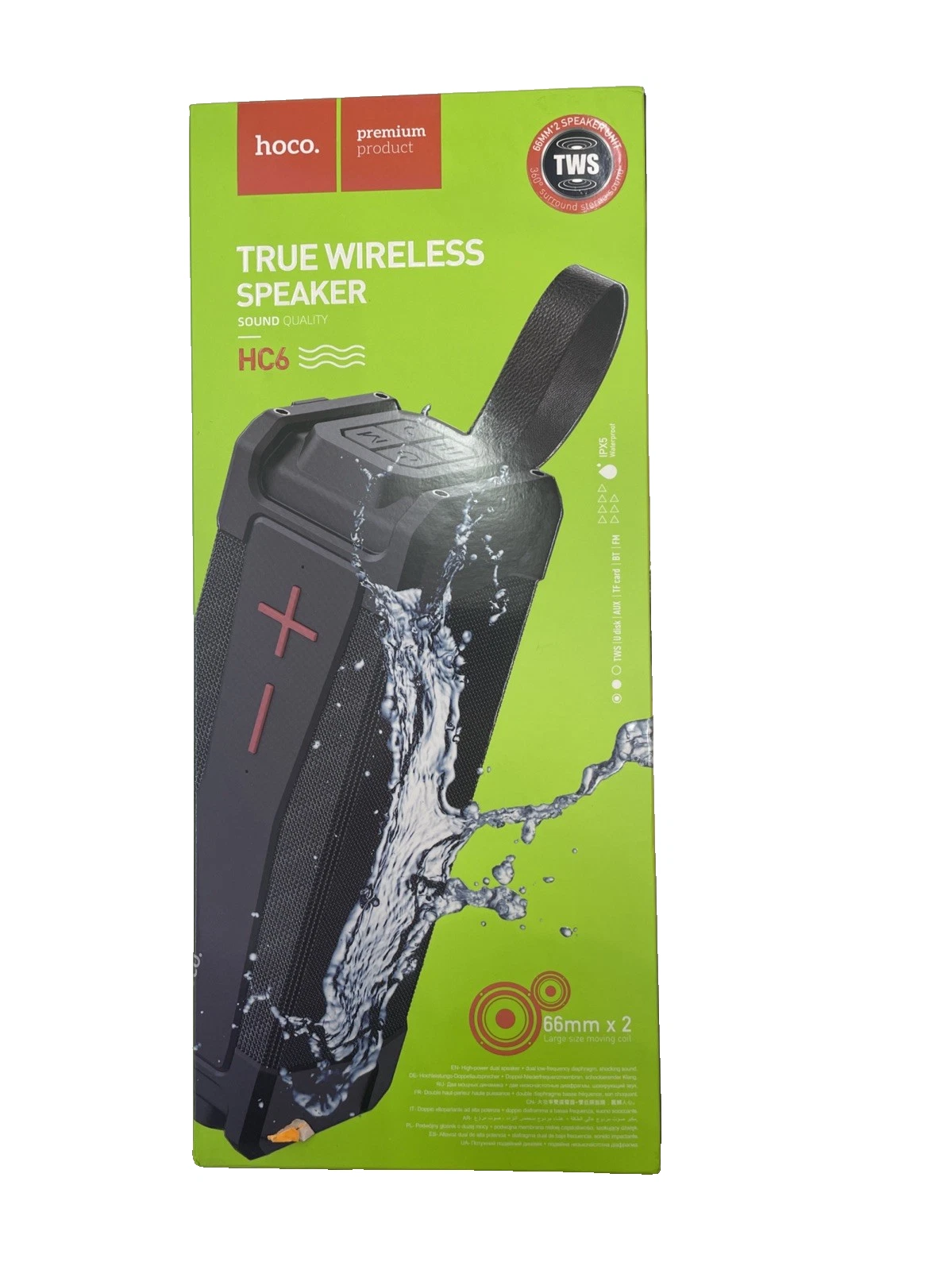 ALTAVOZ DUAL DE ALTA POTENCIA PORTATIL HOCO TWS HC6 MULTIFUNCIONAL IPX5-4