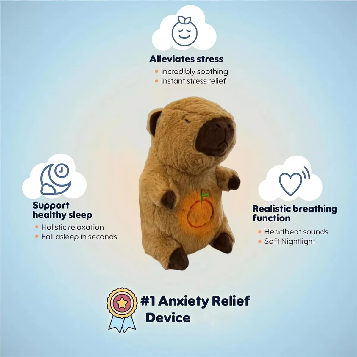 Capibara Peluche Que Respira Calma Ansiedad Para Dormir-1