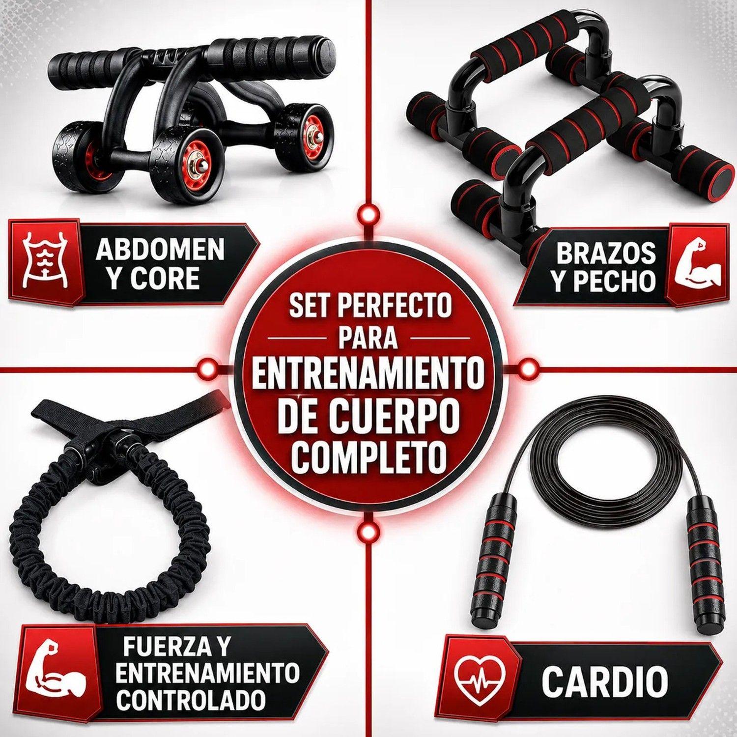 Set De Entrenamiento Multifuncional 7 En 1 Rueda Abdominal-1