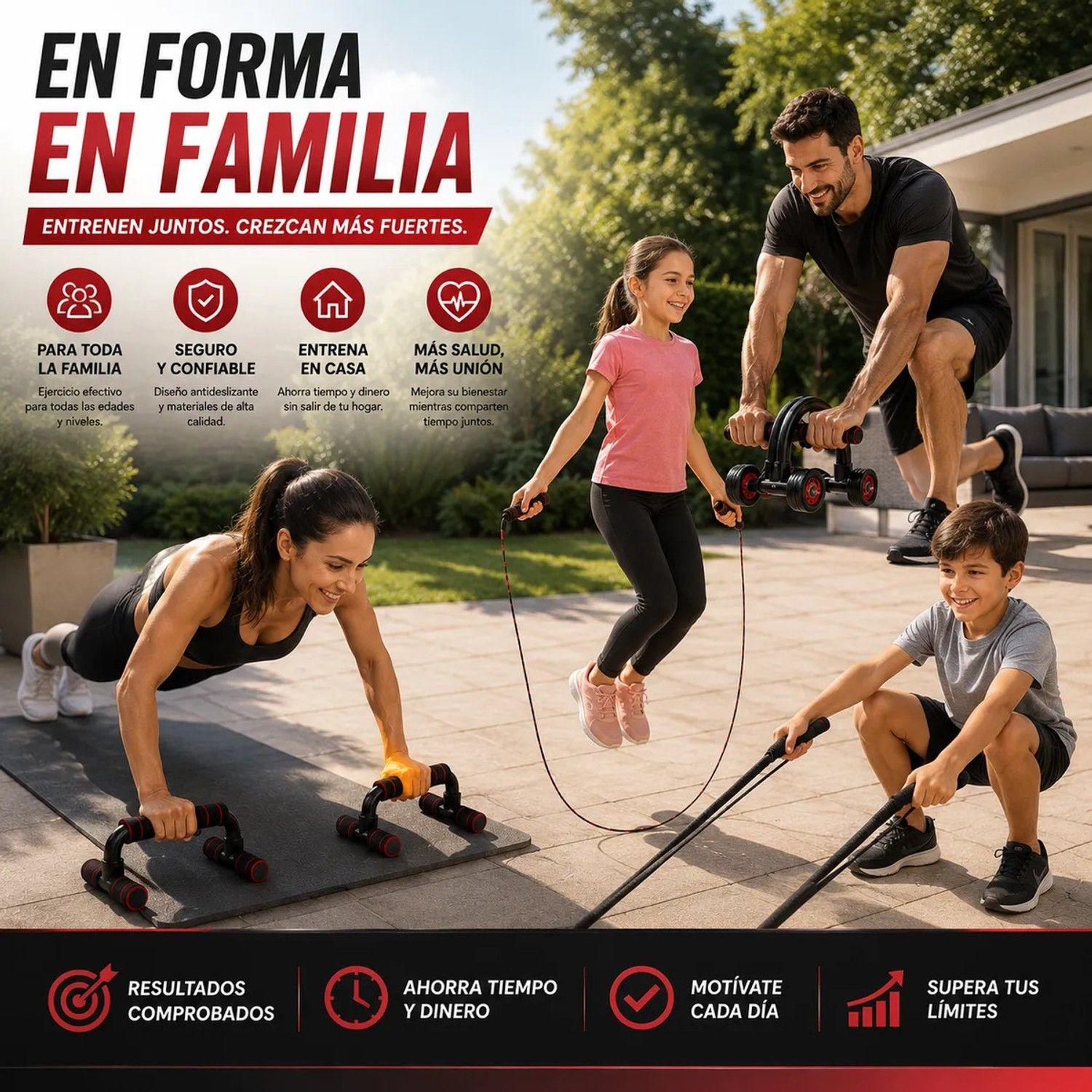Set De Entrenamiento Multifuncional 7 En 1 Rueda Abdominal-7